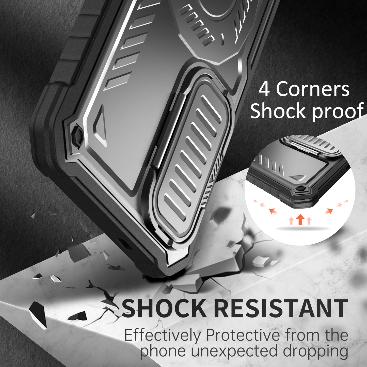 FITO for Samsung Galaxy A15 Case with Screen Protector, Military Grade Shockproof Phone Case with Camera Cover and Kickstand