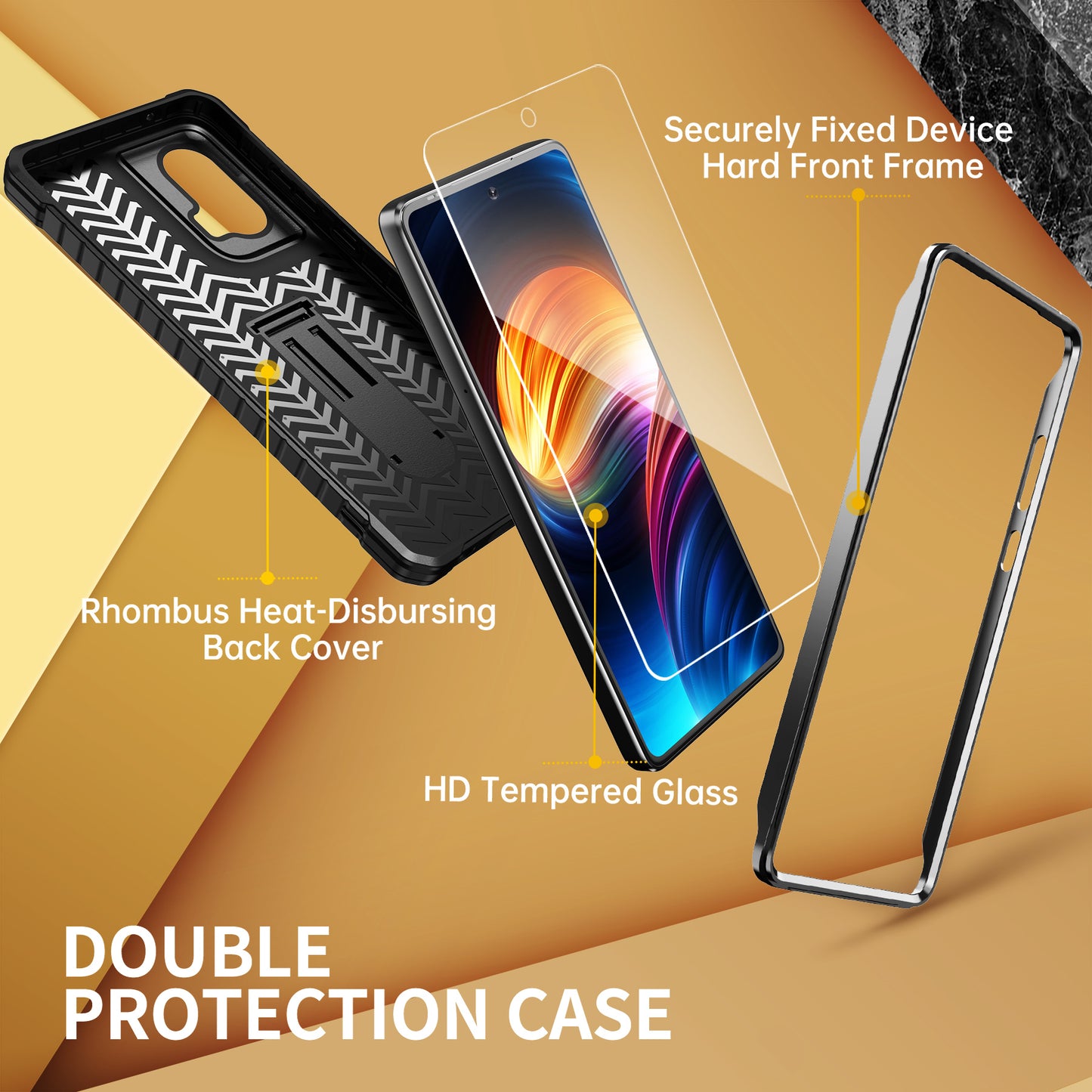 FITO for Moto G Stylus 5G 2024 Case with Screen Protector, Dual Layer Shockproof Heavy Duty Case for Moto G Stylus 5G 2024 Phone with Screen Protector, Built-in Kickstand