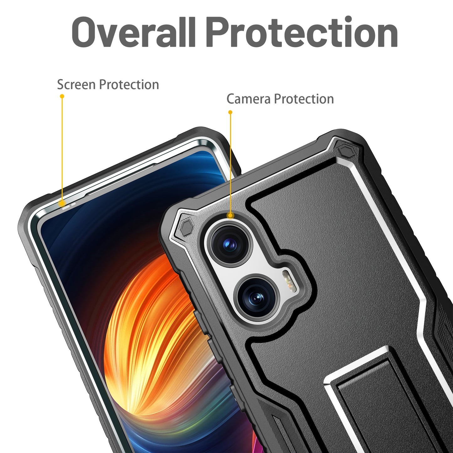 FITO for Moto G Stylus 5G 2024 Case with Screen Protector, Dual Layer Shockproof Heavy Duty Case for Moto G Stylus 5G 2024 Phone with Screen Protector, Built-in Kickstand