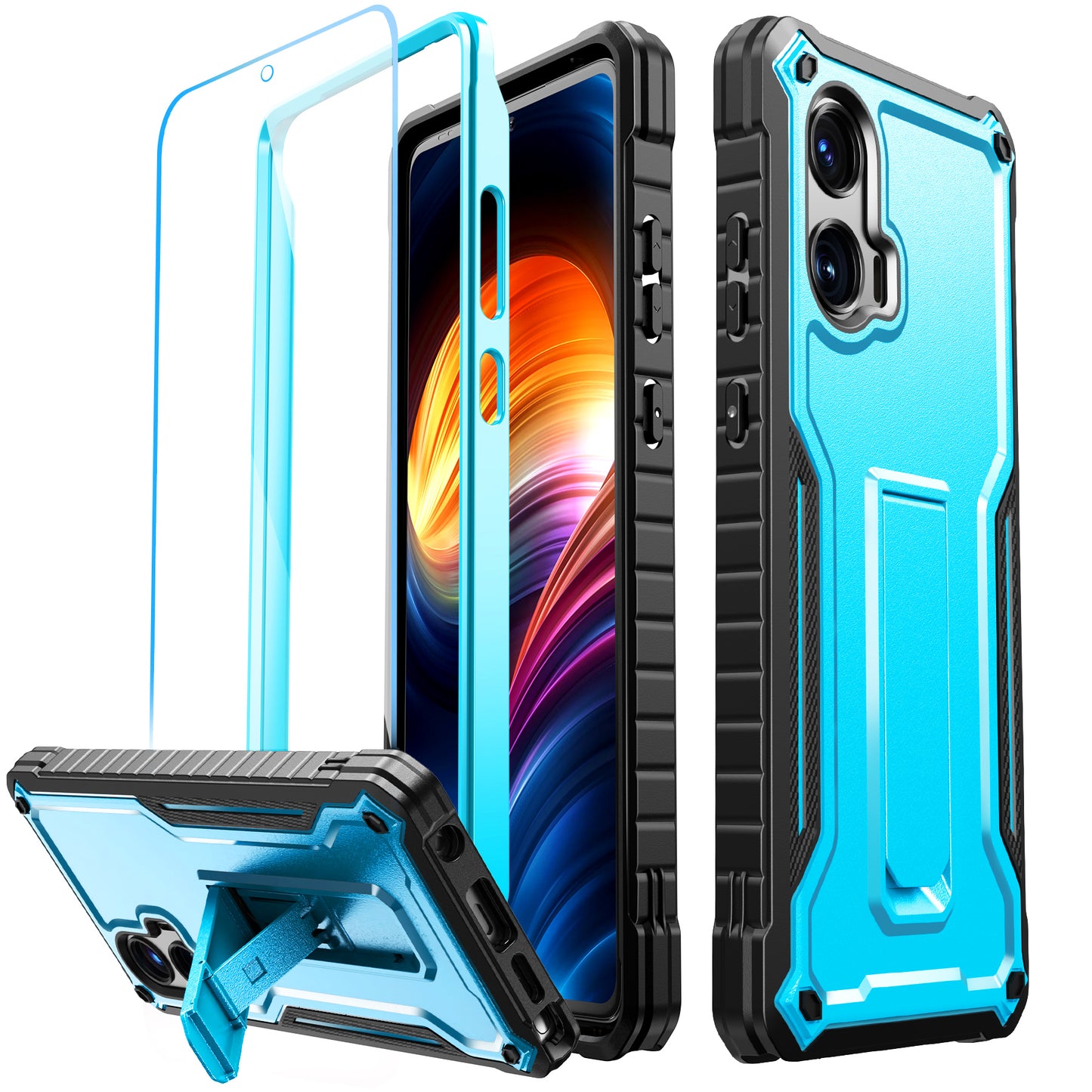 FITO for Moto G Stylus 5G 2024 Case with Screen Protector, Dual Layer Shockproof Heavy Duty Case for Moto G Stylus 5G 2024 Phone with Screen Protector, Built-in Kickstand