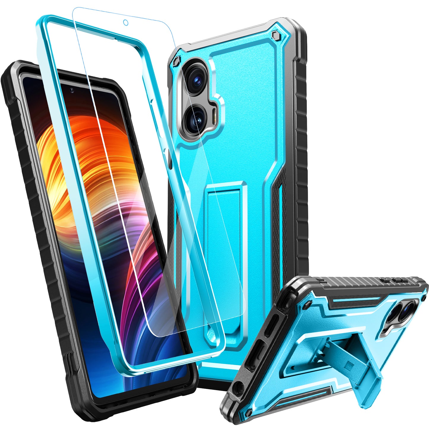 FITO for Moto G Stylus 5G 2024 Case with Screen Protector, Dual Layer Shockproof Heavy Duty Case for Moto G Stylus 5G 2024 Phone with Screen Protector, Built-in Kickstand