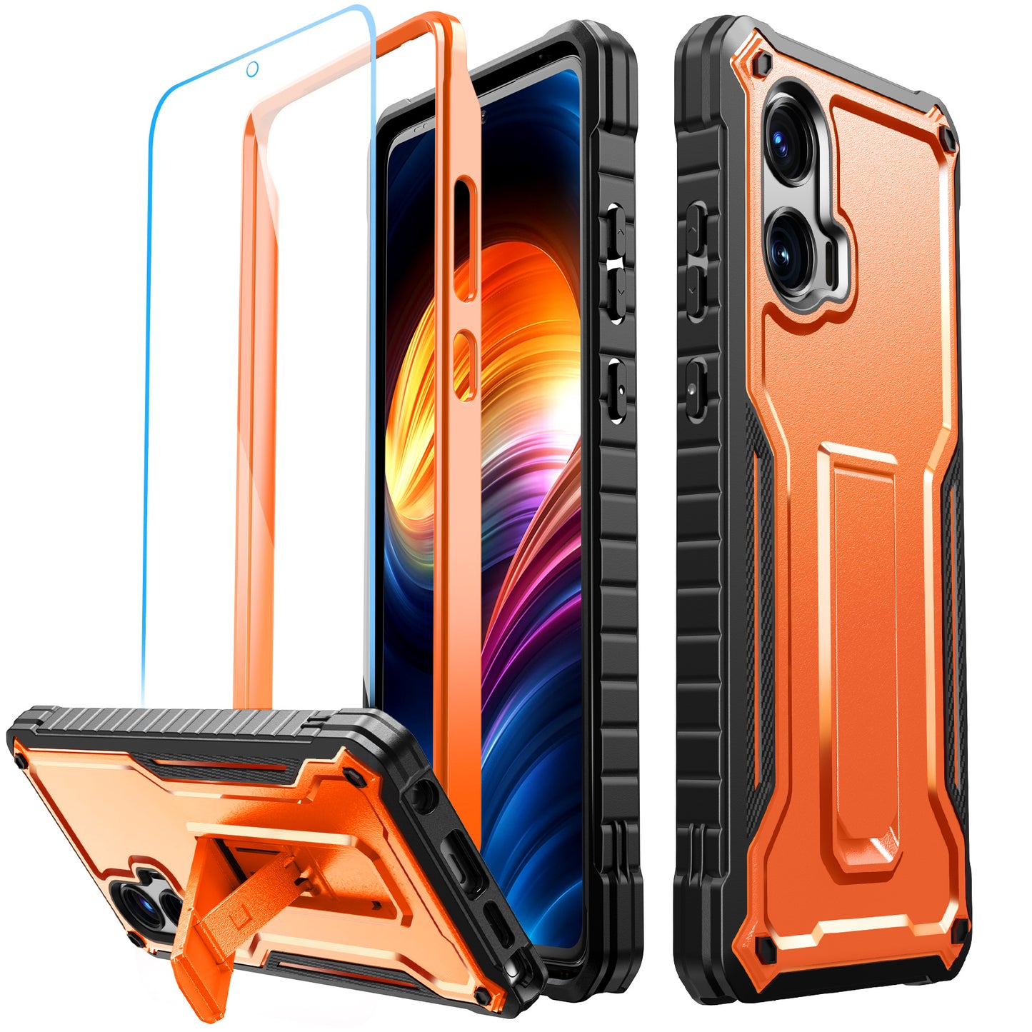 FITO for Moto G Stylus 5G 2024 Case with Screen Protector, Dual Layer Shockproof Heavy Duty Case for Moto G Stylus 5G 2024 Phone with Screen Protector, Built-in Kickstand
