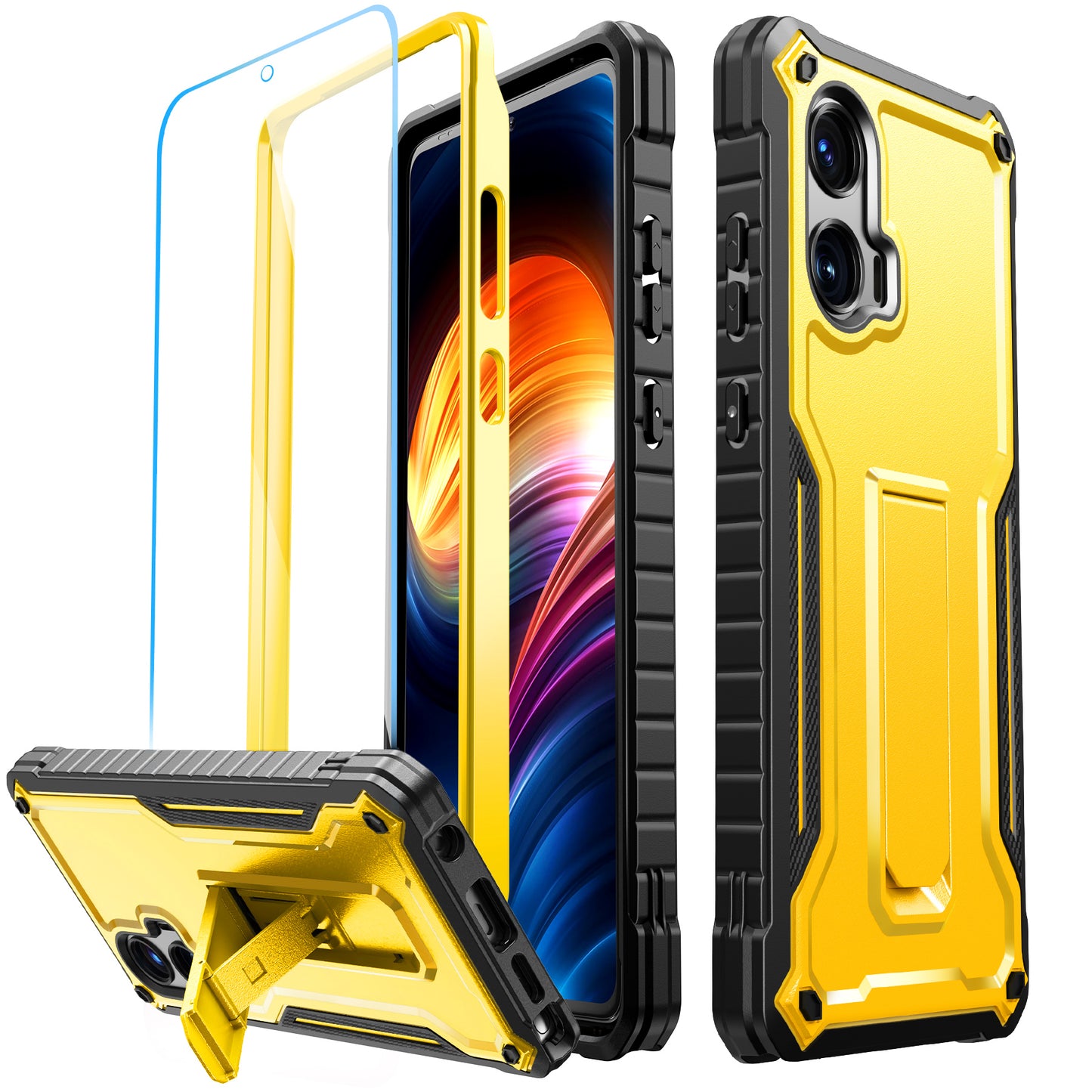 FITO for Moto G Stylus 5G 2024 Case with Screen Protector, Dual Layer Shockproof Heavy Duty Case for Moto G Stylus 5G 2024 Phone with Screen Protector, Built-in Kickstand
