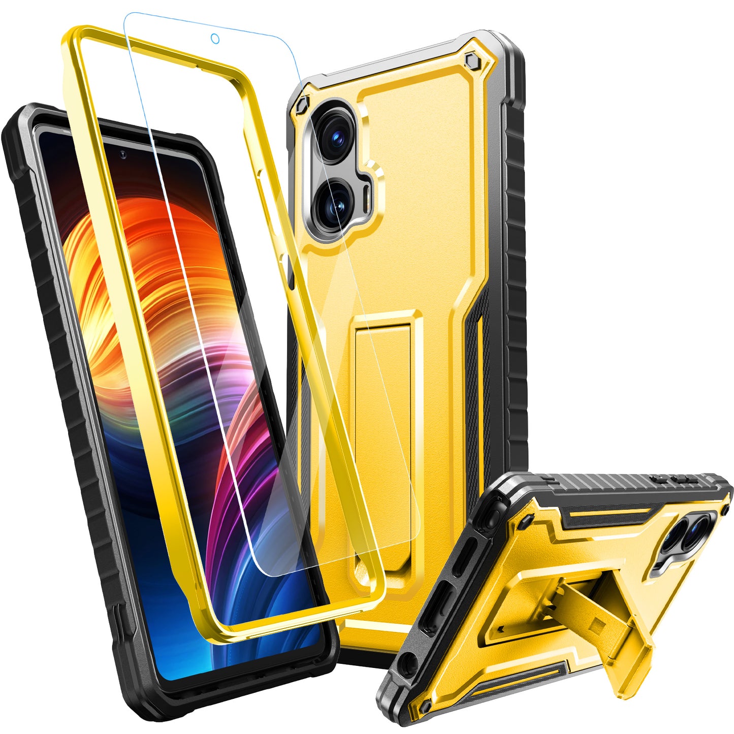 FITO for Moto G Stylus 5G 2024 Case with Screen Protector, Dual Layer Shockproof Heavy Duty Case for Moto G Stylus 5G 2024 Phone with Screen Protector, Built-in Kickstand