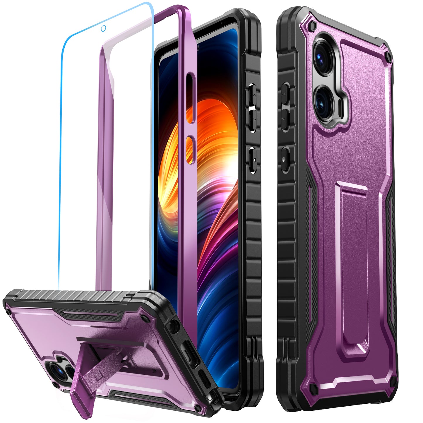 FITO for Moto G Stylus 5G 2024 Case with Screen Protector, Dual Layer Shockproof Heavy Duty Case for Moto G Stylus 5G 2024 Phone with Screen Protector, Built-in Kickstand