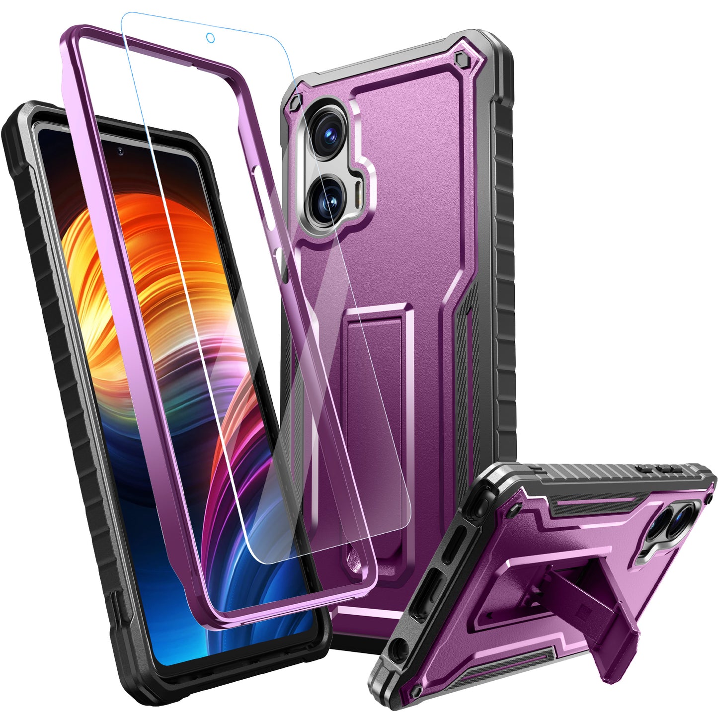 FITO for Moto G Stylus 5G 2024 Case with Screen Protector, Dual Layer Shockproof Heavy Duty Case for Moto G Stylus 5G 2024 Phone with Screen Protector, Built-in Kickstand