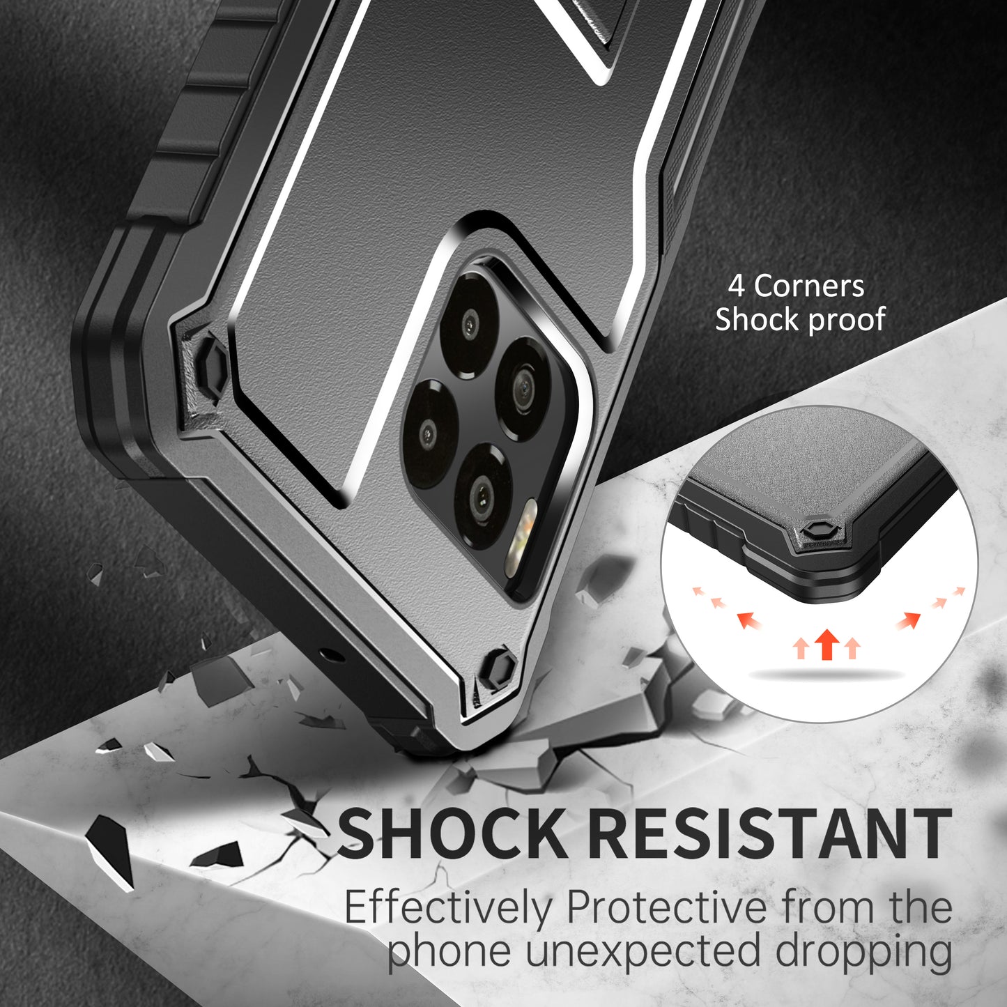 FITO for T-Mobile Revvl 7 Pro 5G Case with Screen Protector, Dual Layer Shockproof Heavy Duty Case for T-Mobile Revvl 7 Pro 5G Phone with Screen Protector, Built-in Kickstand