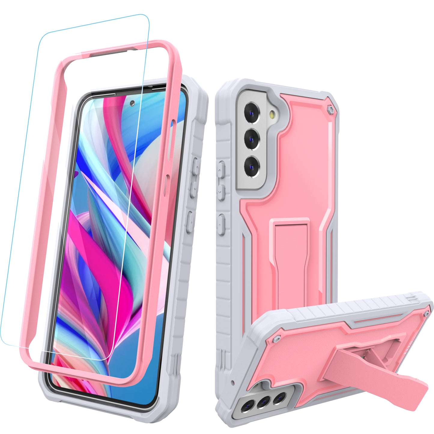 FITO for Samsung Galaxy S22 Plus Case, Dual Layer Shockproof Heavy Duty Case for Samsung S22 Plus with Screen Protector, Built in Kickstand