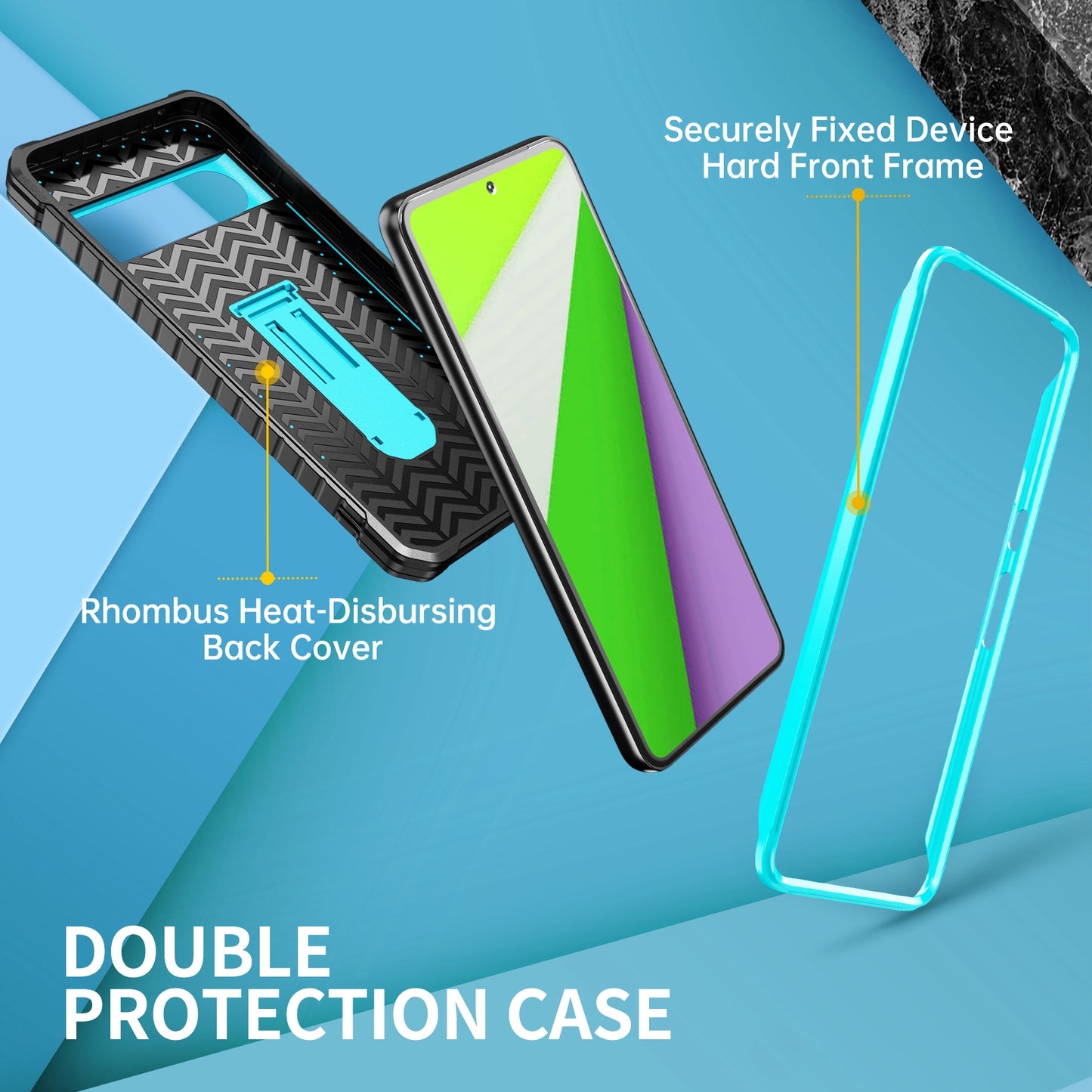 FITO for Google Pixel 8 Pro Case, Dual Layer Shockproof Heavy Duty Case for Google Pixel 8 Pro Phone with Screen Protector, Built-in Kickstand