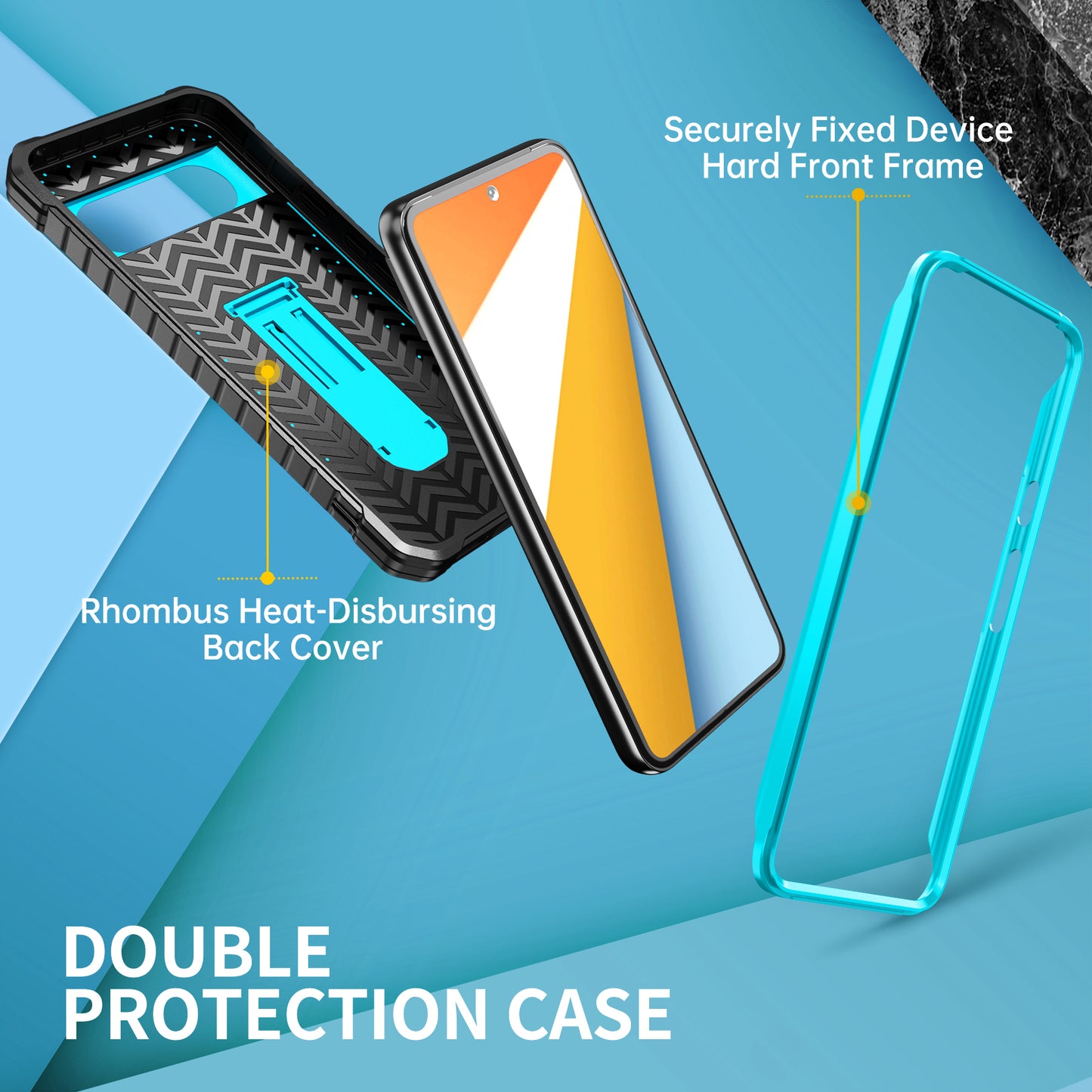 FITO for Google Pixel 8 Case, Dual Layer Shockproof Heavy Duty Case for Google Pixel 8 Phone with Screen Protector, Built-in Kickstand