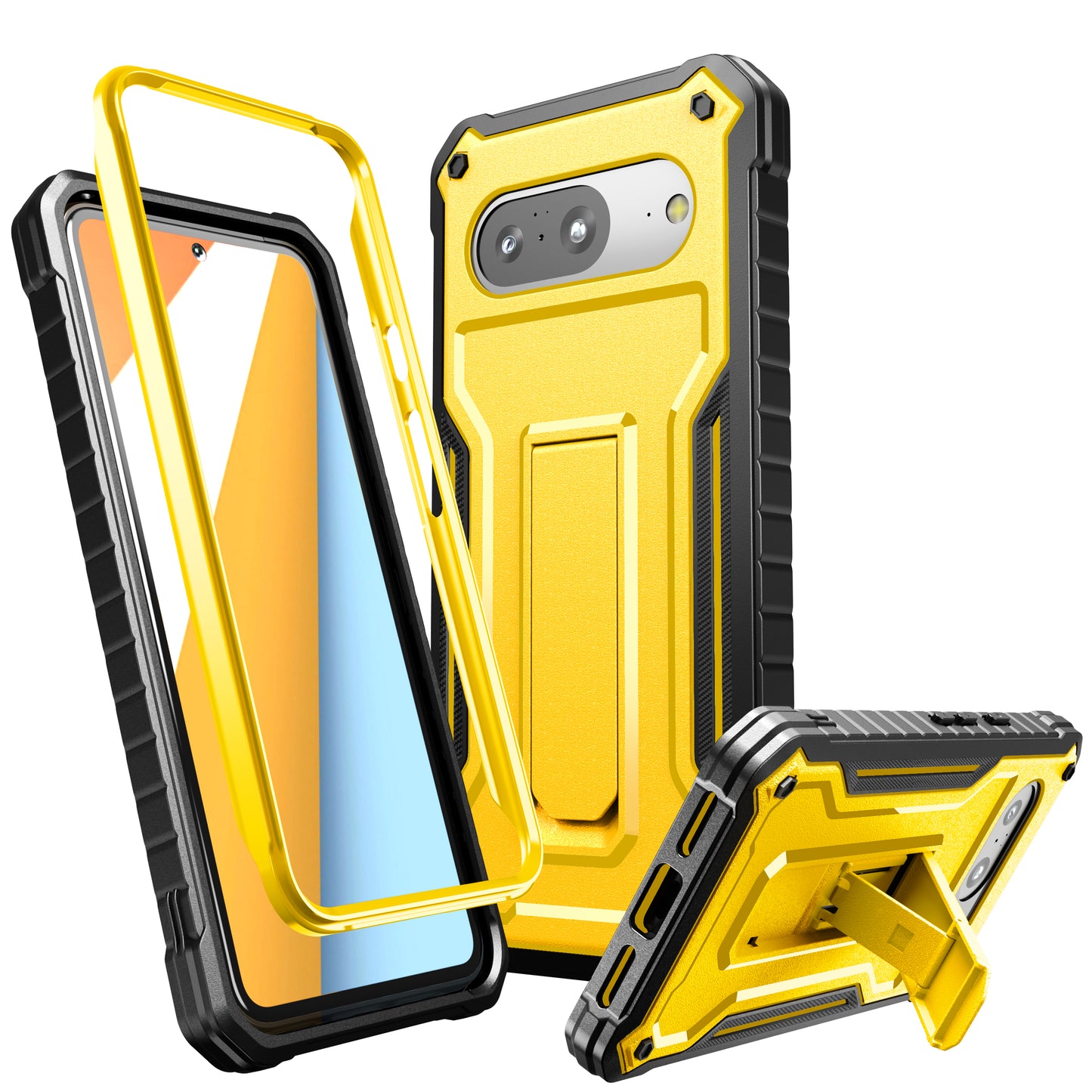 FITO for Google Pixel 8 Case, Dual Layer Shockproof Heavy Duty Case for Google Pixel 8 Phone with Screen Protector, Built-in Kickstand