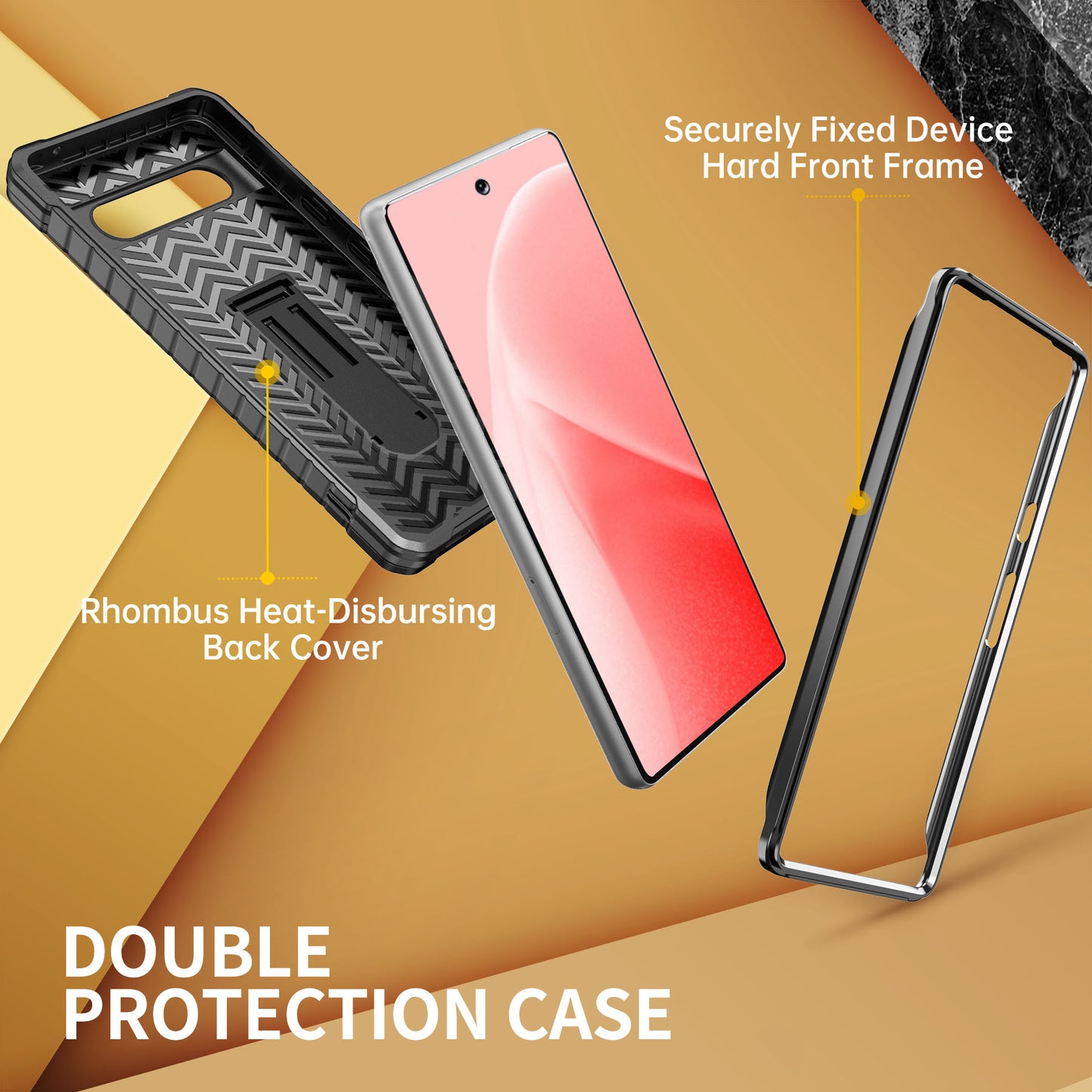 FITO for Google Pixel 7A Case, Dual Layer Shockproof Heavy Duty Case Built-in Kickstand, Without Screen Protector