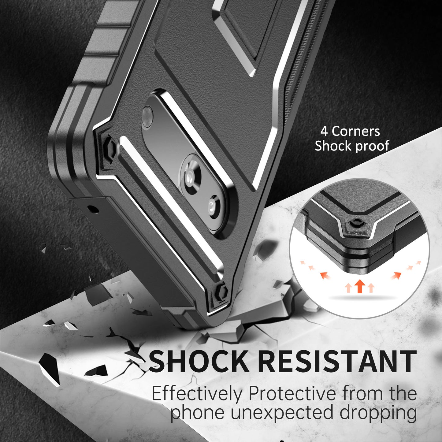 FITO for Google Pixel 7A Case, Dual Layer Shockproof Heavy Duty Case Built-in Kickstand, Without Screen Protector