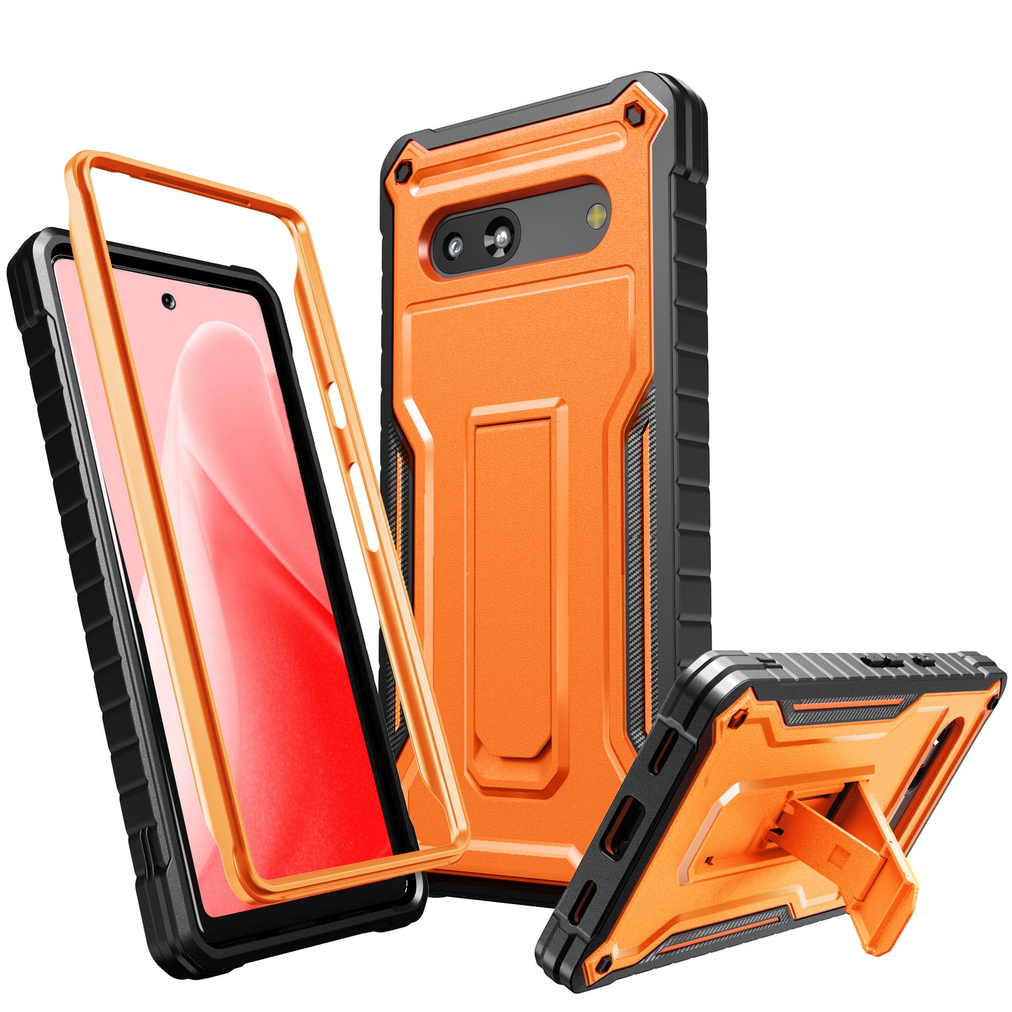 FITO for Google Pixel 7A Case, Dual Layer Shockproof Heavy Duty Case Built-in Kickstand, Without Screen Protector