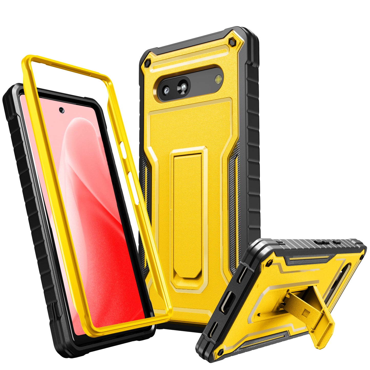 FITO for Google Pixel 7A Case, Dual Layer Shockproof Heavy Duty Case Built-in Kickstand, Without Screen Protector
