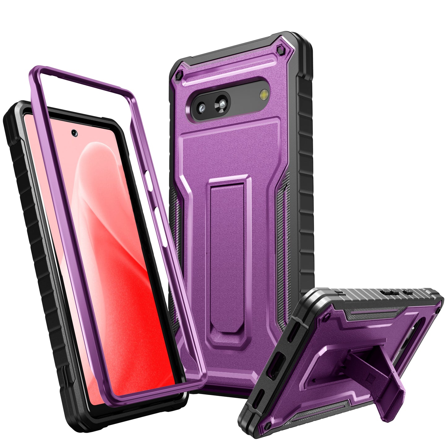 FITO for Google Pixel 7A Case, Dual Layer Shockproof Heavy Duty Case Built-in Kickstand, Without Screen Protector