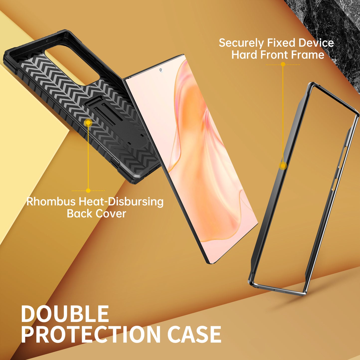 FITO for Samsung Galaxy S23 Ultra Case, Dual Layer Shockproof Heavy Duty Case for Samsung S23 Ultra Built in Kickstand