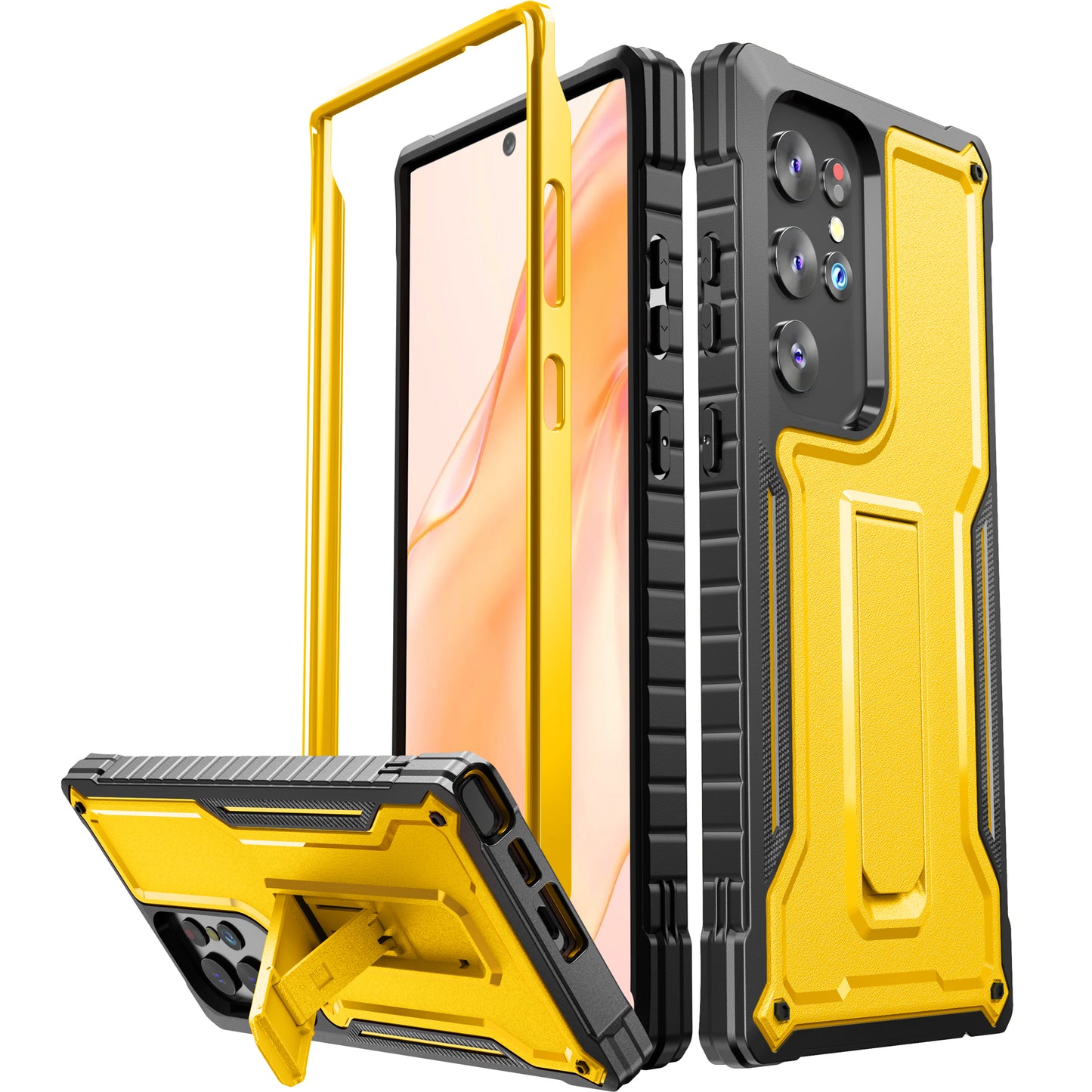 FITO for Samsung Galaxy S23 Ultra Case, Dual Layer Shockproof Heavy Duty Case for Samsung S23 Ultra Built in Kickstand