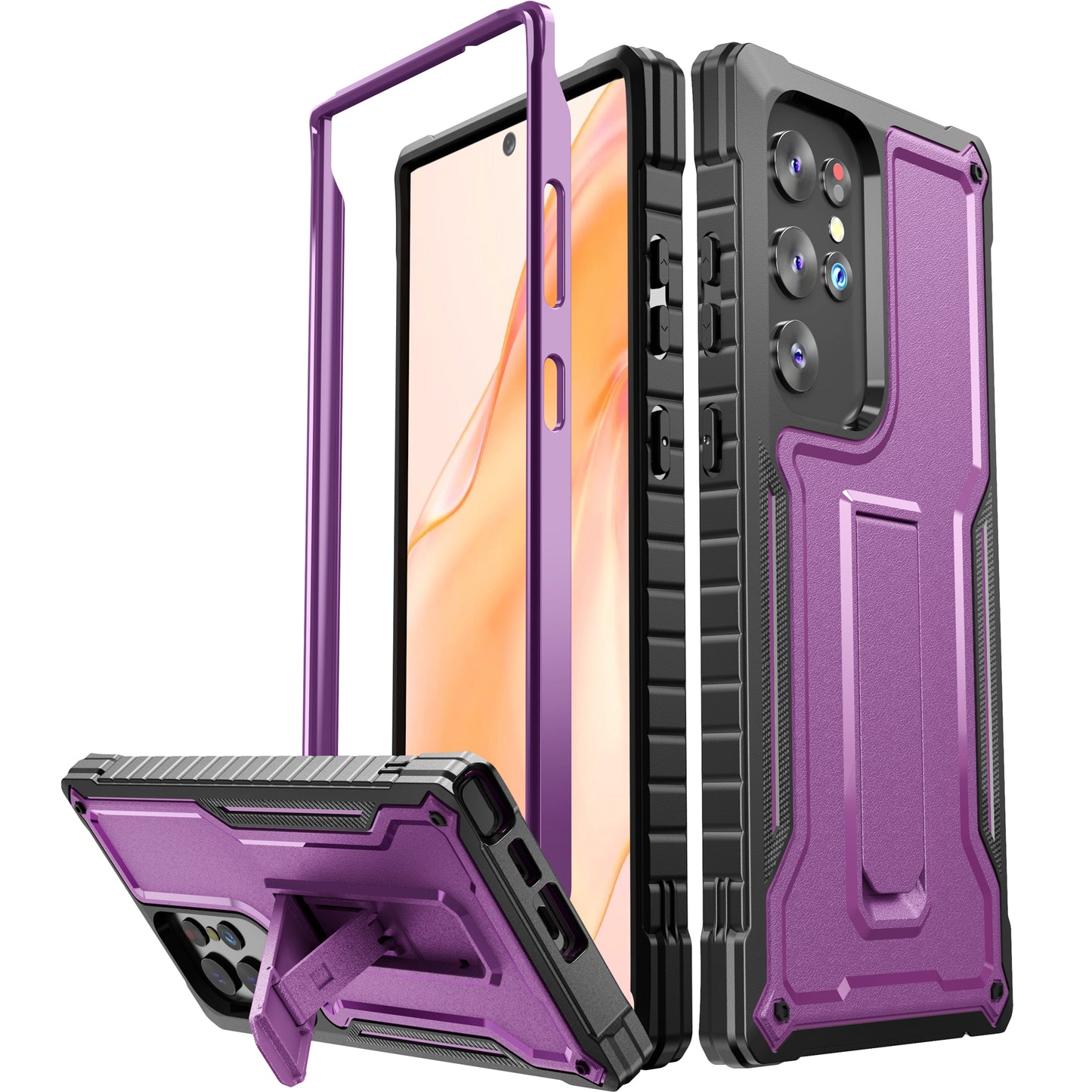 FITO for Samsung Galaxy S23 Ultra Case, Dual Layer Shockproof Heavy Duty Case for Samsung S23 Ultra Built in Kickstand