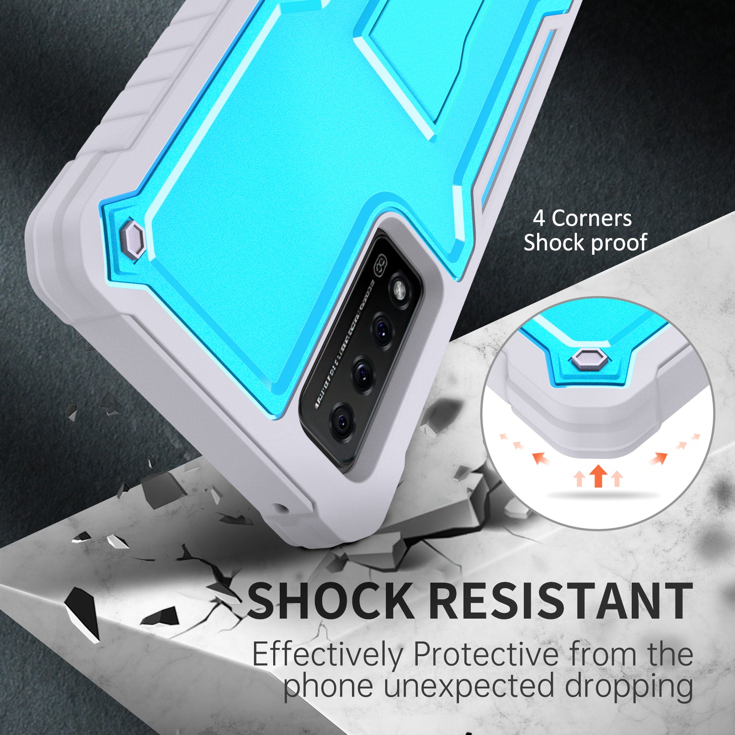 FITO for TCL Stylus 5G Case, Dual Layer Shockproof Heavy Duty Case for TCL Stylus 5G Phone with Screen Protector, Built-in Kickstand