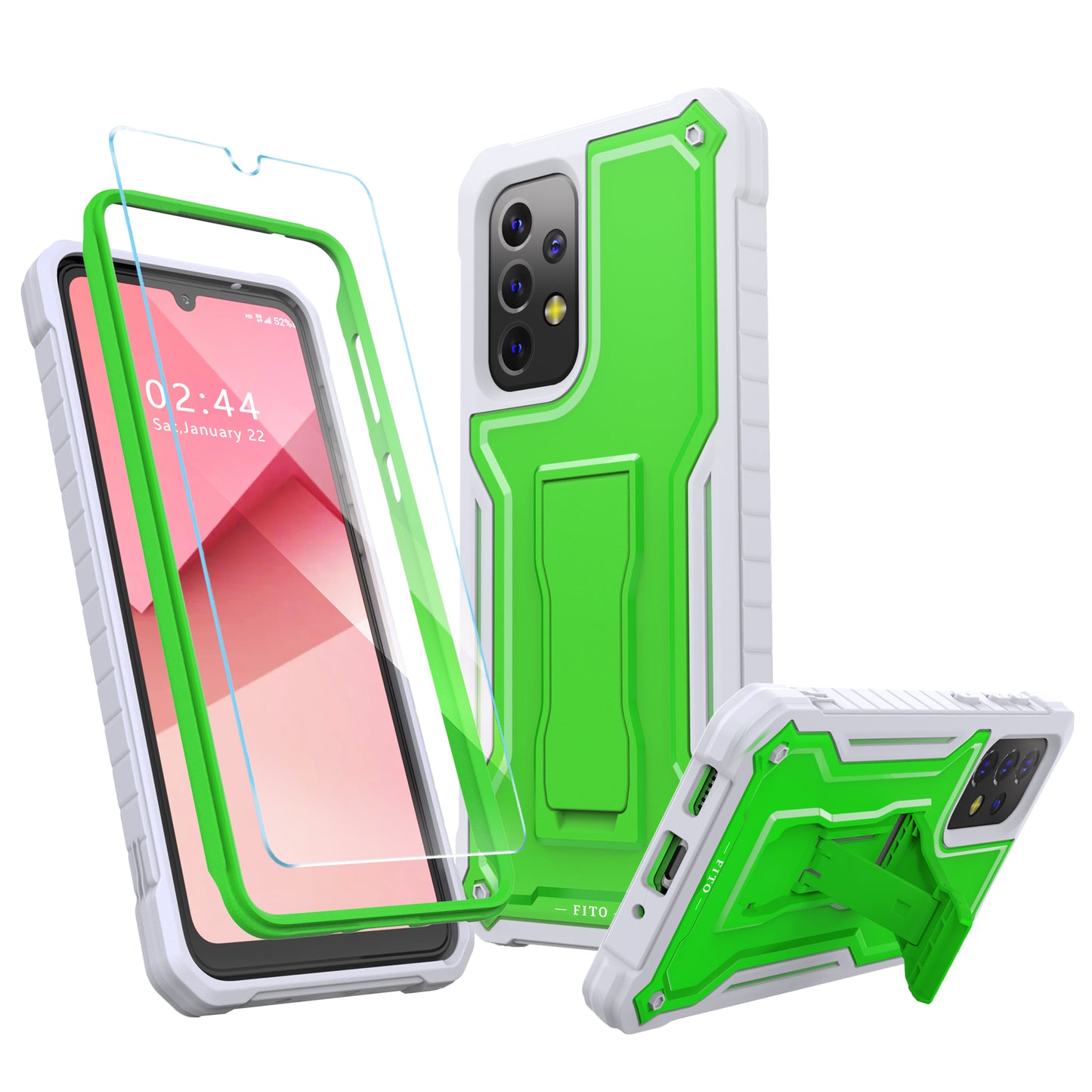FITO for Samsung Galaxy A33 Case, Dual Layer Shockproof Heavy Duty Case for Samsung A33 5G Phone with Screen Protector, Built-in Kickstand