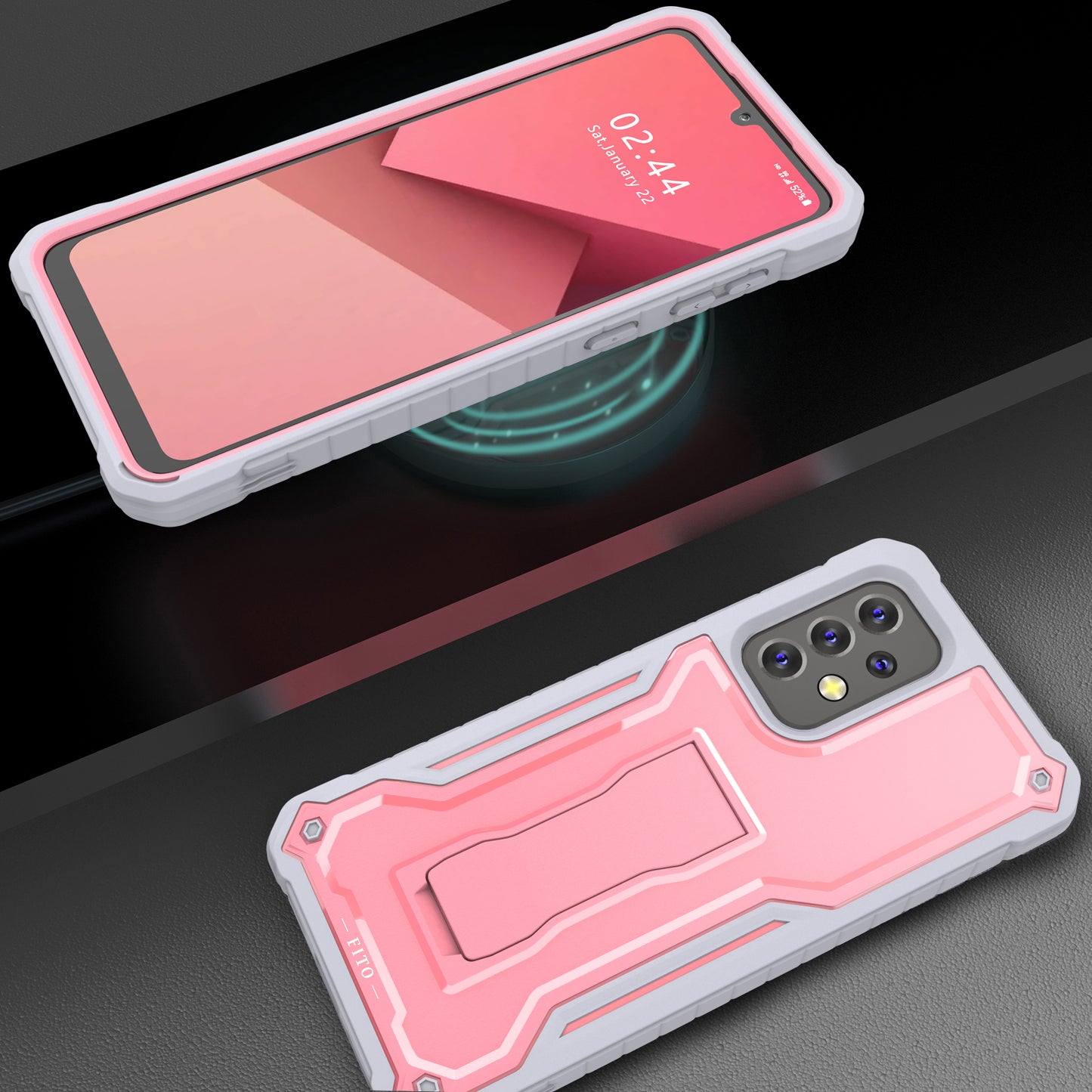 FITO for Samsung Galaxy A33 Case, Dual Layer Shockproof Heavy Duty Case for Samsung A33 5G Phone with Screen Protector, Built-in Kickstand