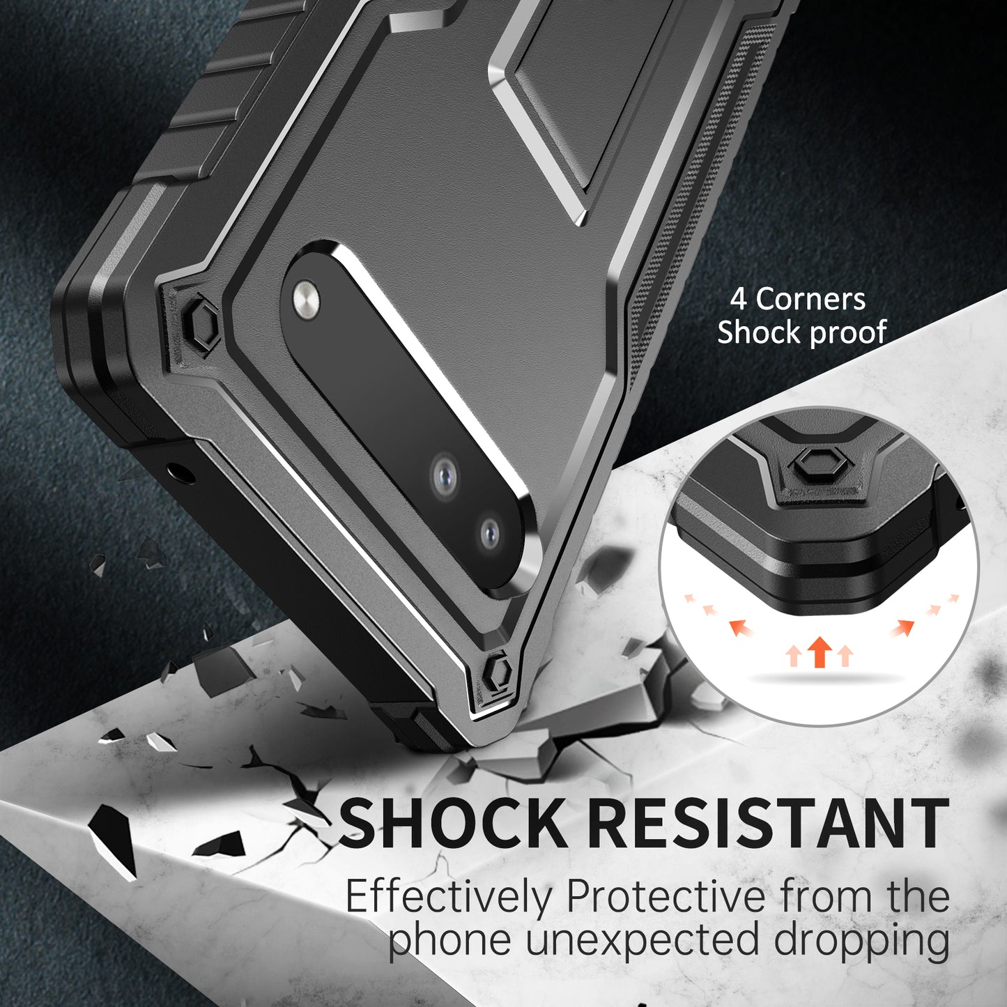 FITO for Google Pixel 6A Case, Dual Layer Shockproof Heavy Duty Case with Tempered Glass Screen Protector Built-in Kickstand