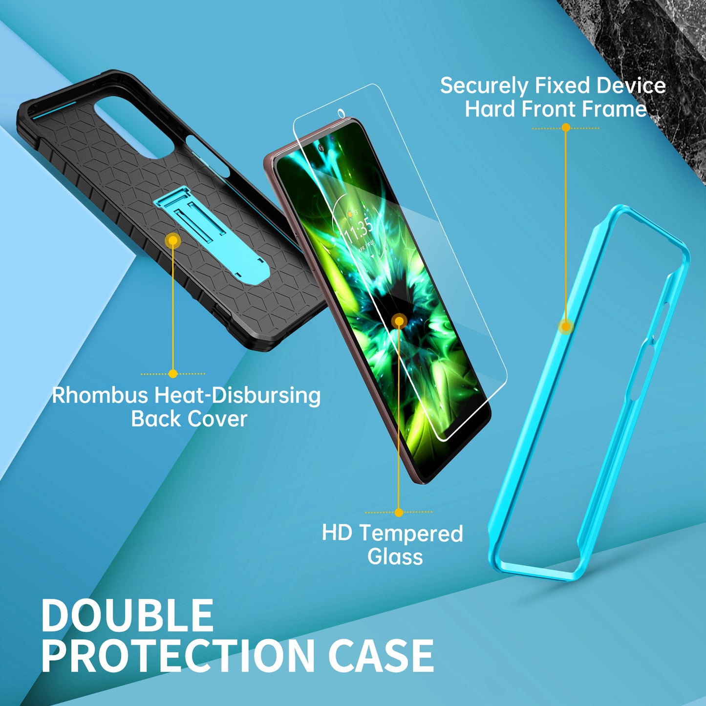 FITO for Moto G Stylus 5G 2022 Case(Only for 5G Version), Dual Layer Shockproof Heavy Duty Case with Screen Protector, Built-in Kickstand