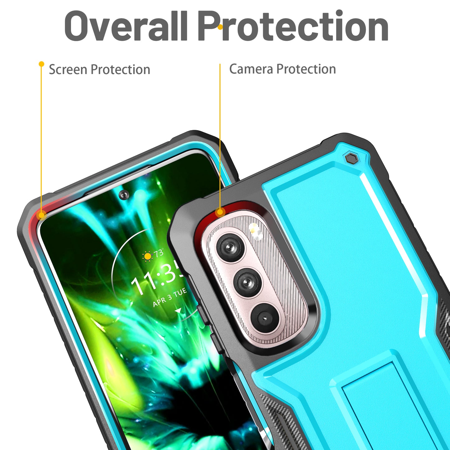FITO for Moto G Stylus 5G 2022 Case(Only for 5G Version), Dual Layer Shockproof Heavy Duty Case with Screen Protector, Built-in Kickstand