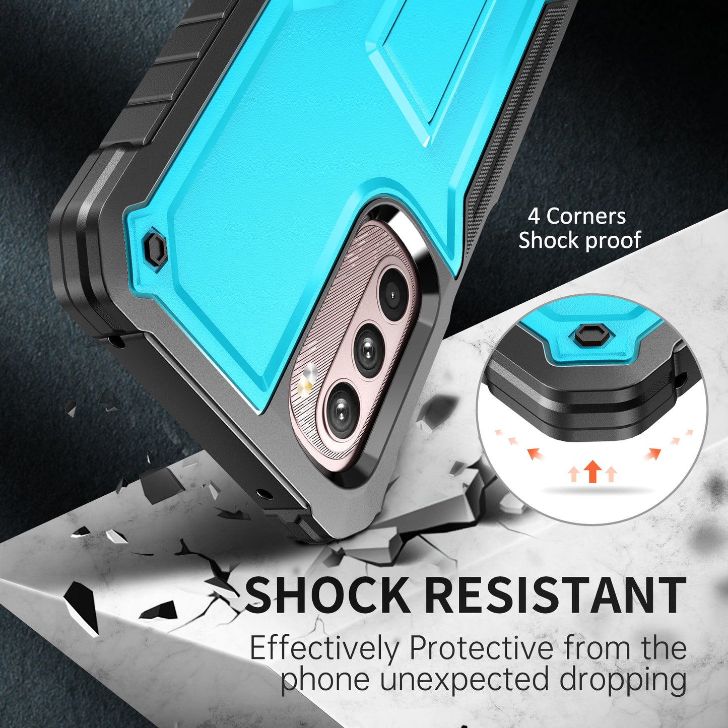 FITO for Moto G Stylus 5G 2022 Case(Only for 5G Version), Dual Layer Shockproof Heavy Duty Case with Screen Protector, Built-in Kickstand