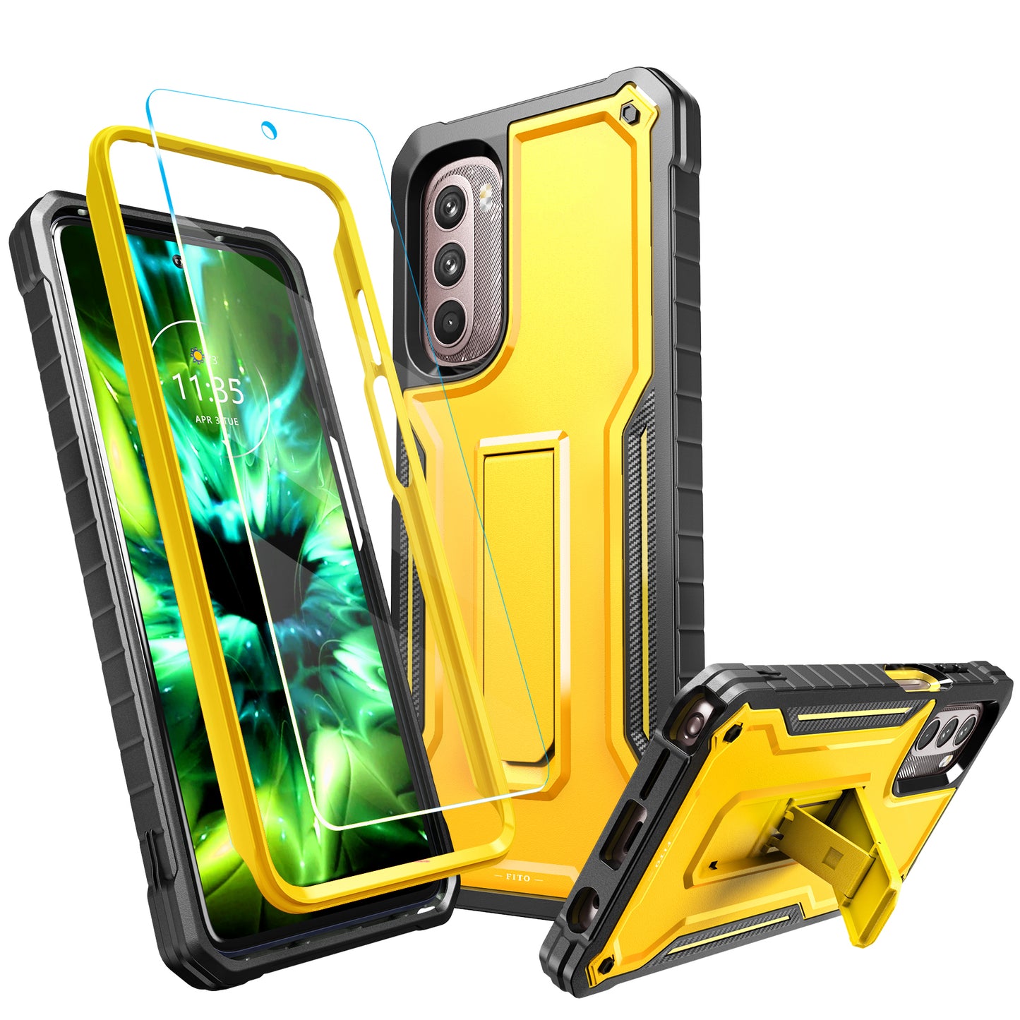 FITO for Moto G Stylus 5G 2022 Case(Only for 5G Version), Dual Layer Shockproof Heavy Duty Case with Screen Protector, Built-in Kickstand