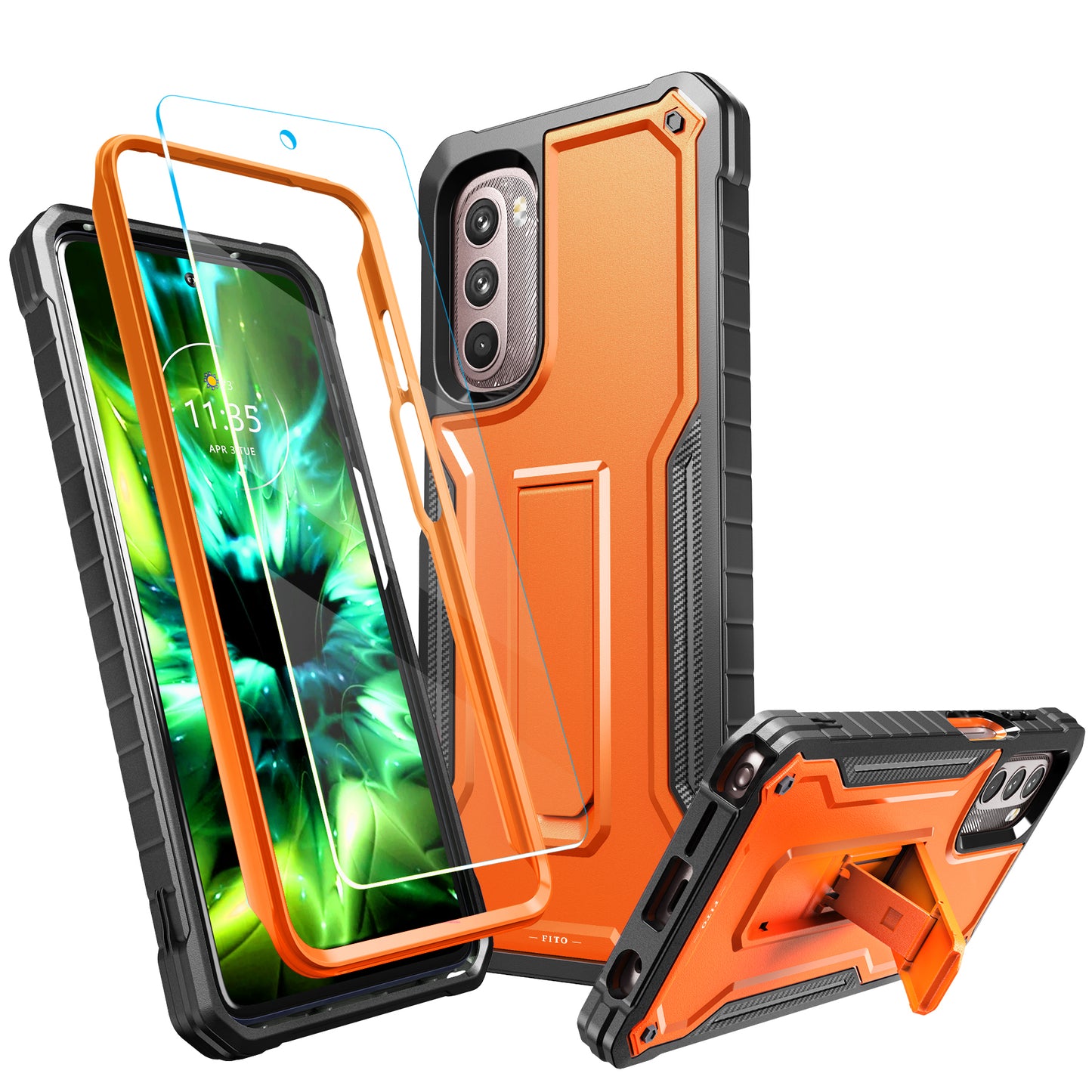 FITO for Moto G Stylus 5G 2022 Case(Only for 5G Version), Dual Layer Shockproof Heavy Duty Case with Screen Protector, Built-in Kickstand