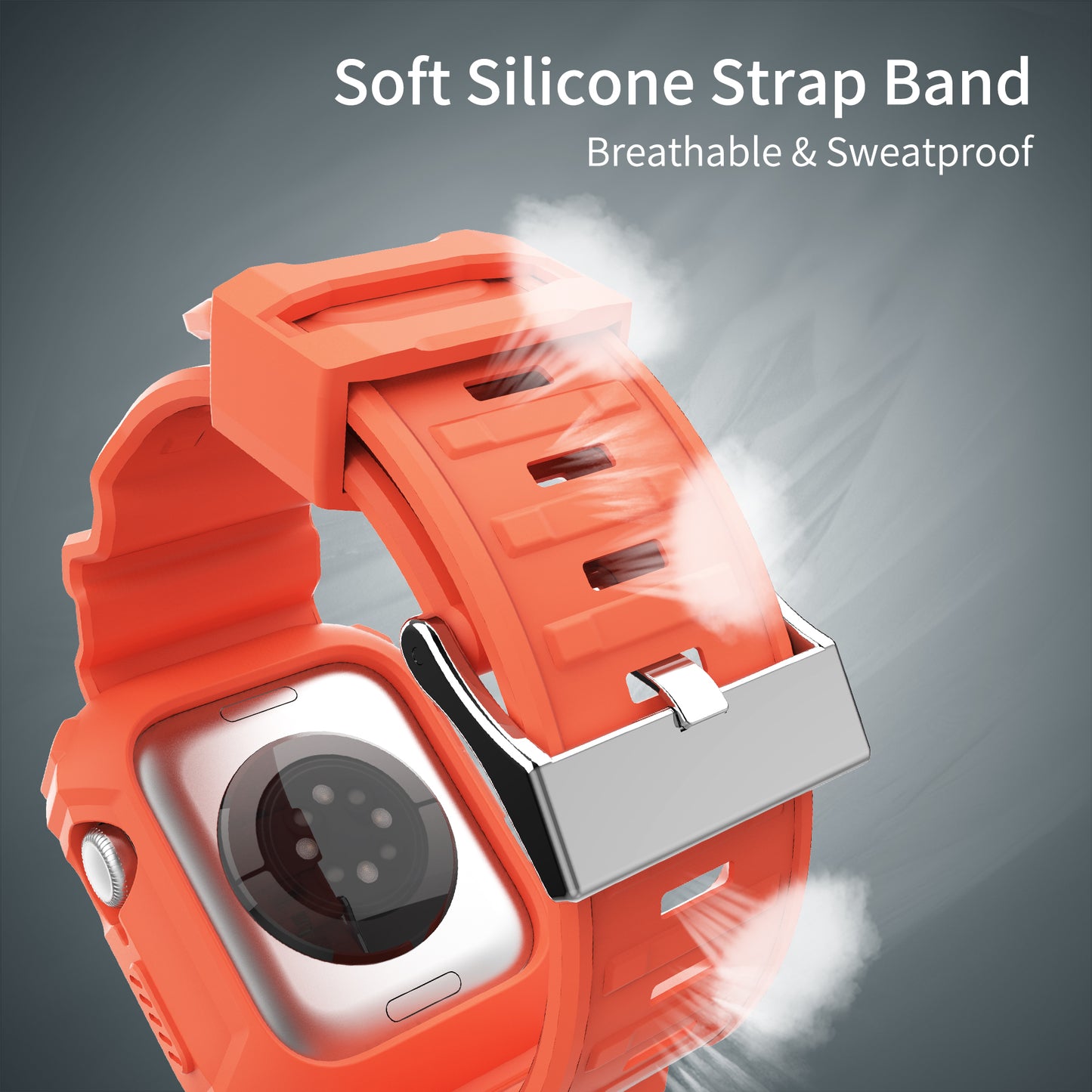 FITO Compatible with Apple Watch Bands 38mm 40mm Series with Case, Rugged Breathable TPU Sport Strap Bands Applicable to iWatch Series 8/SE 2022/7/6/5/4/3/2/1/SE