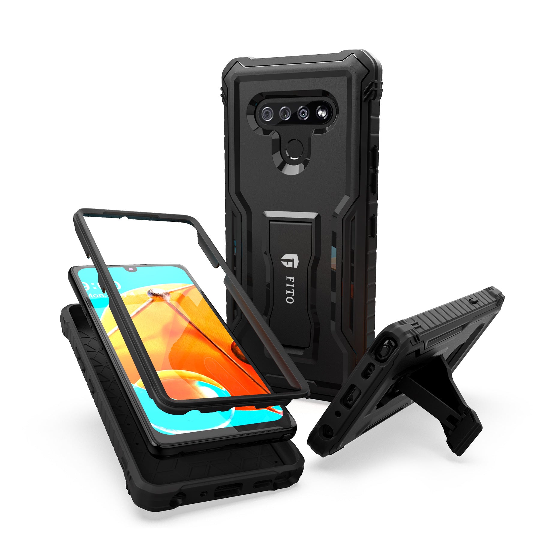 For LG K51,Q51 Defender Case Holster Fits Otterbox Belt Clip Built In - Foto 8