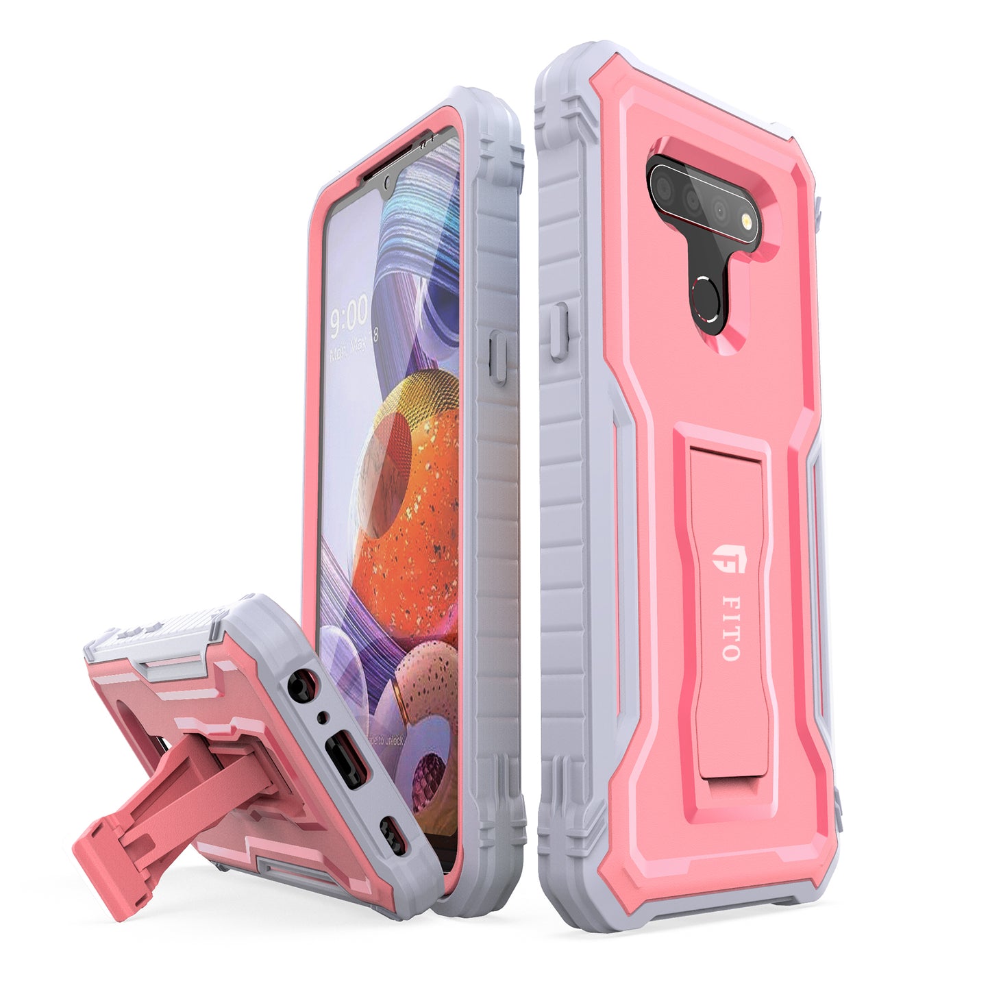 FITO for LG Stylo 6 Case, Dual Layer Shockproof Heavy Duty Case for LG Stylo 6 Phone Without Screen Protector, Built-in Kickstand