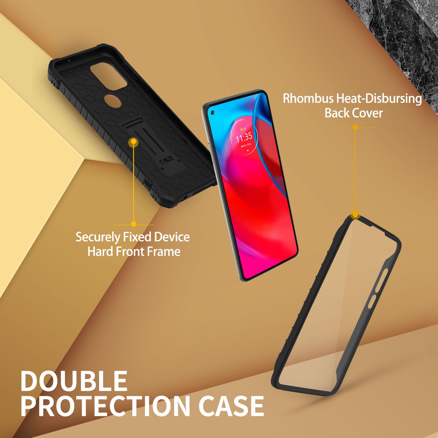 FITO for Moto G Stylus 5G Case, Dual Layer Shockproof Heavy Duty Case for Motorola G Stylus 5G Phone with Screen Protector, Built-in Kickstand