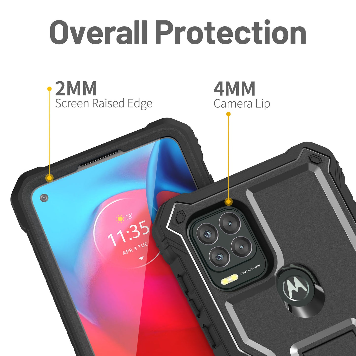 FITO for Moto G Stylus 5G Case, Dual Layer Shockproof Heavy Duty Case for Motorola G Stylus 5G Phone with Screen Protector, Built-in Kickstand