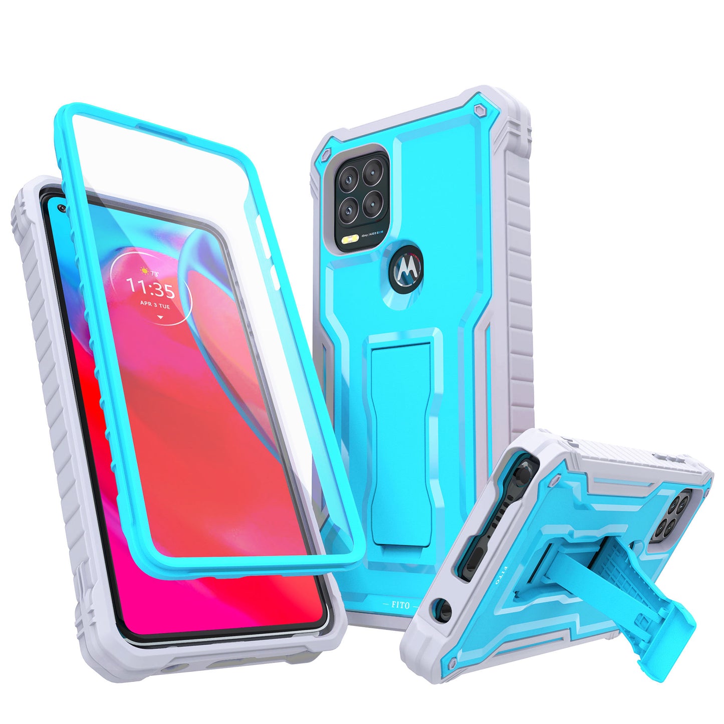 FITO for Moto G Stylus 5G Case, Dual Layer Shockproof Heavy Duty Case for Motorola G Stylus 5G Phone with Screen Protector, Built-in Kickstand