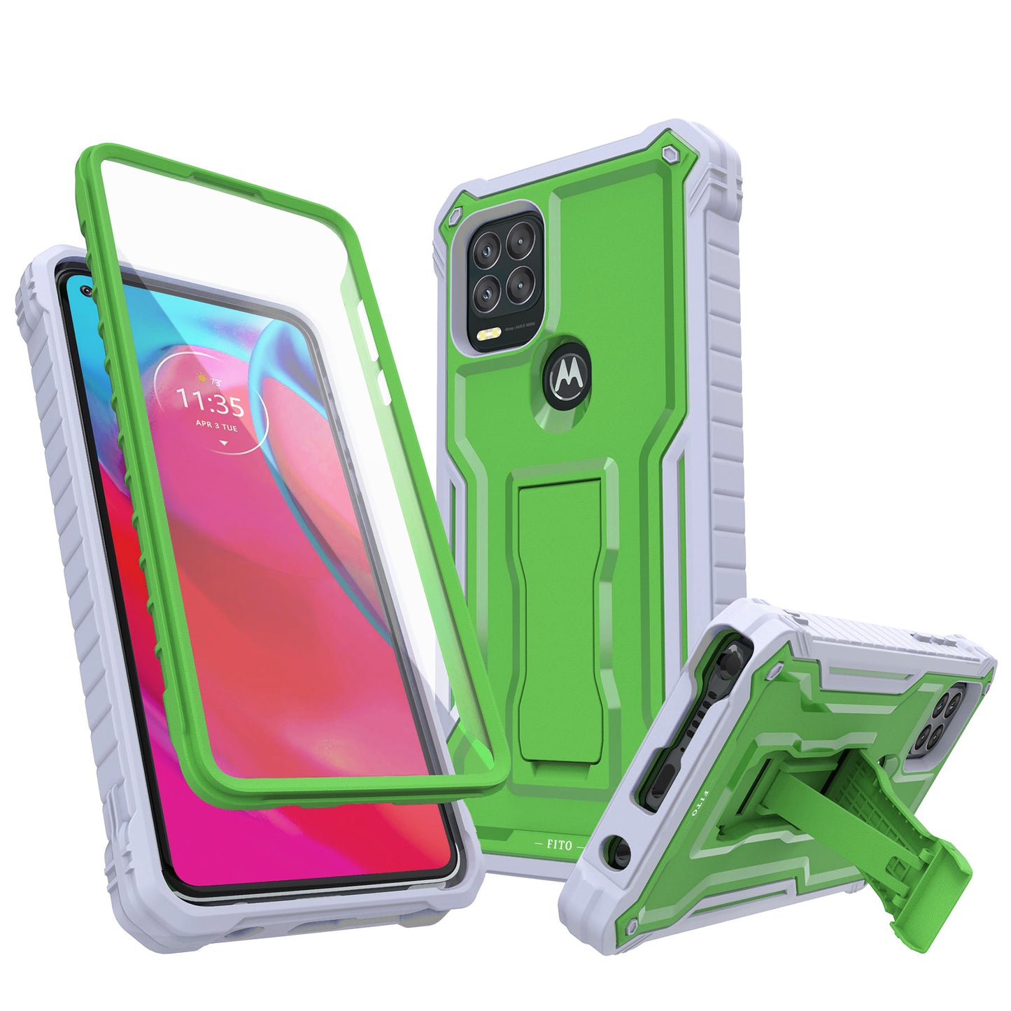 FITO for Moto G Stylus 5G Case, Dual Layer Shockproof Heavy Duty Case for Motorola G Stylus 5G Phone with Screen Protector, Built-in Kickstand