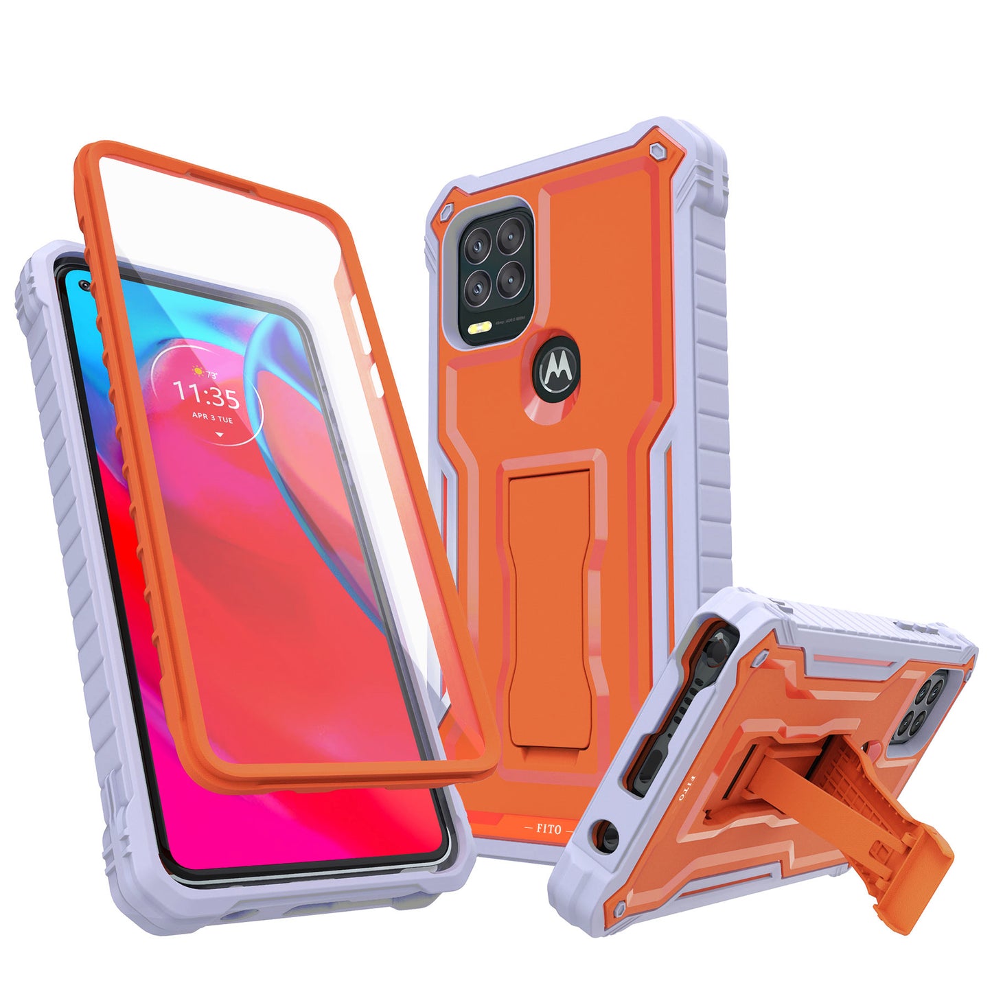 FITO for Moto G Stylus 5G Case, Dual Layer Shockproof Heavy Duty Case for Motorola G Stylus 5G Phone with Screen Protector, Built-in Kickstand