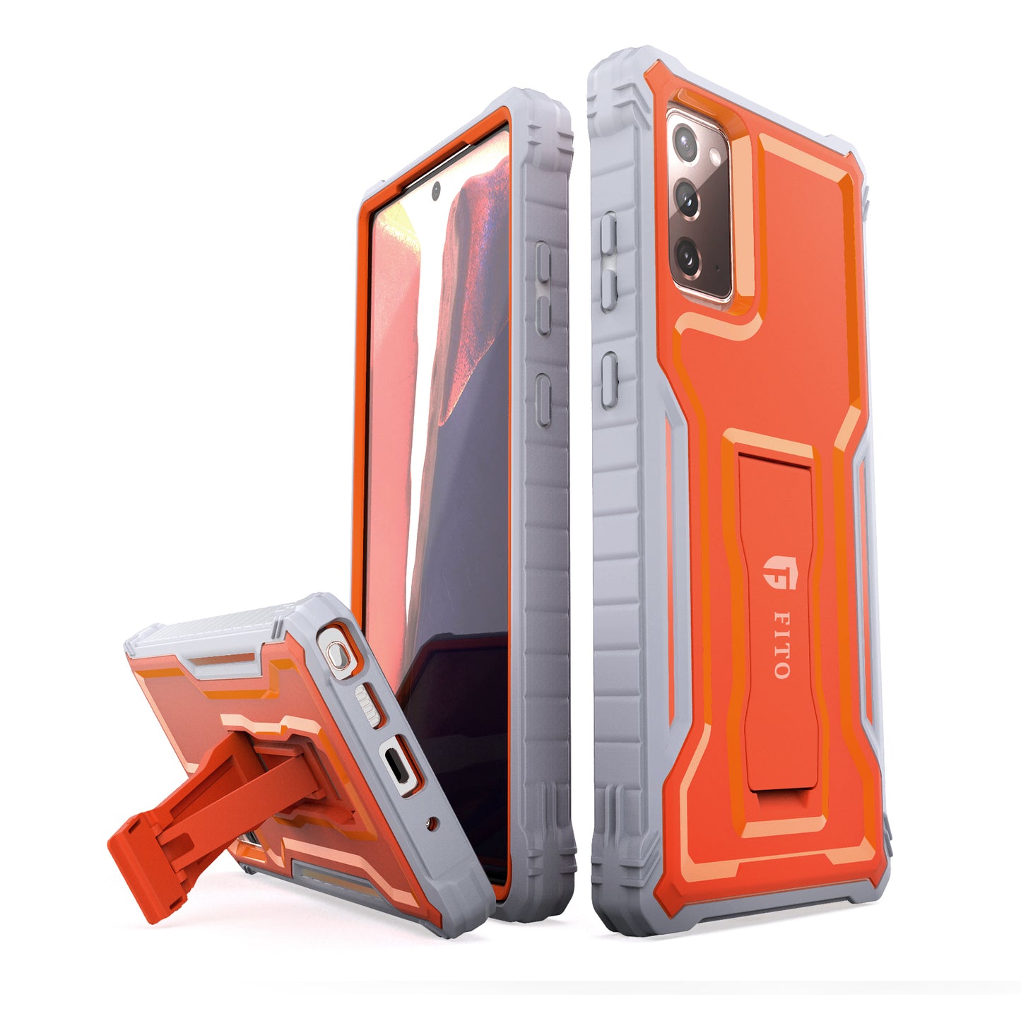 FITO Samsung Galaxy Note 20 Case, Dual Layer Shockproof Heavy Duty Case for Samsung Note 20 5G Phone Without Screen Protector, Built-in Kickstand