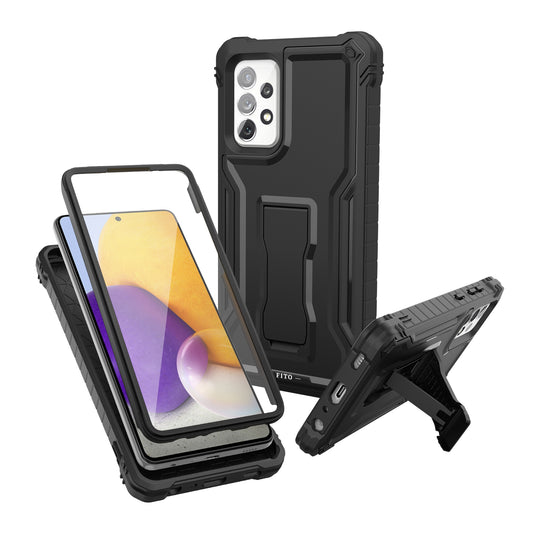 FITO for Samsung Galaxy A72 Case, Dual Layer Shockproof Heavy Duty Case for Samsung A72 5G Phone with Screen Protector, Built-in Kickstand