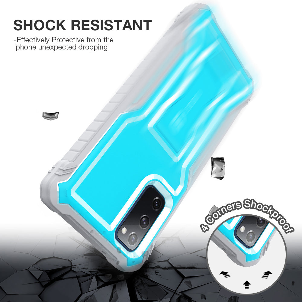 FITO Samsung S20 FE Case, Dual Layer Shockproof Heavy Duty Case for Samsung Galaxy S20 FE 5G Phone with Screen Protector, Built-in Kickstand