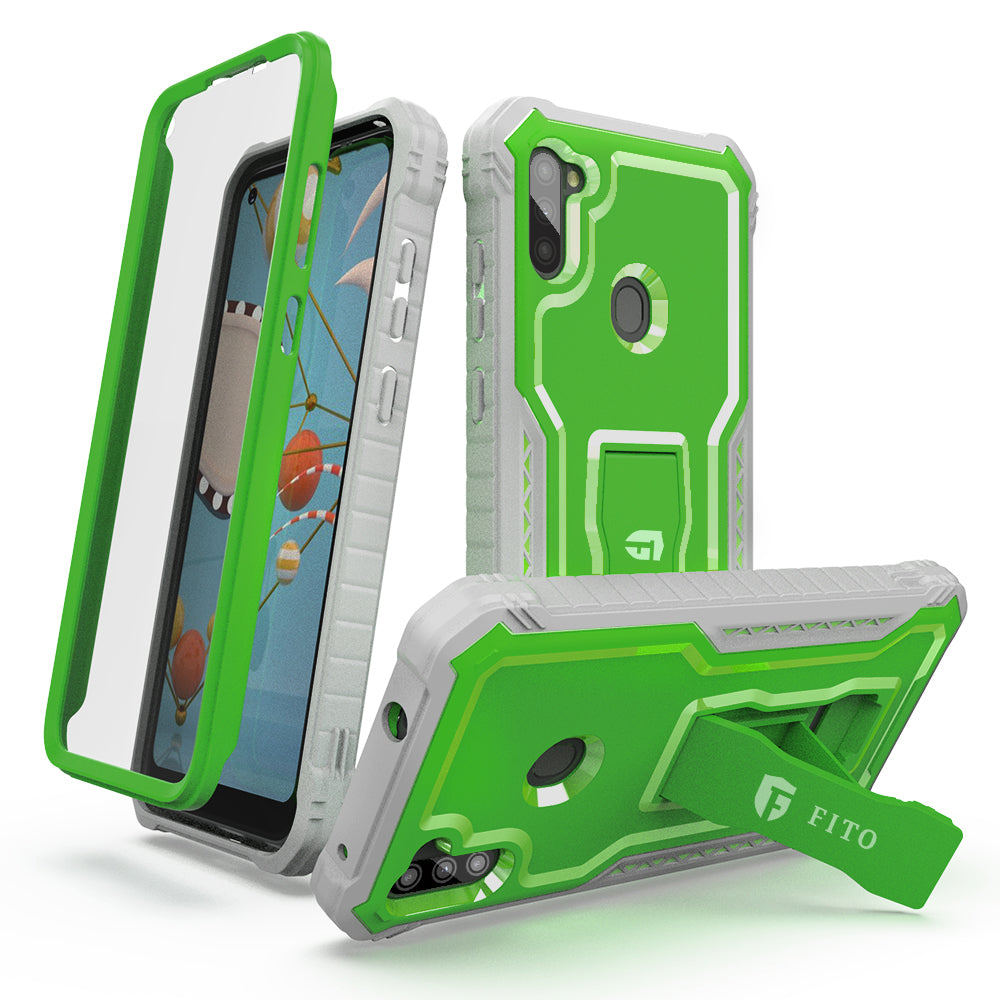 FITO Samsung A11 Case, Dual Layer Shockproof Heavy Duty Case with Screen Protector for Samsung Galaxy A11, Built-in Kickstand