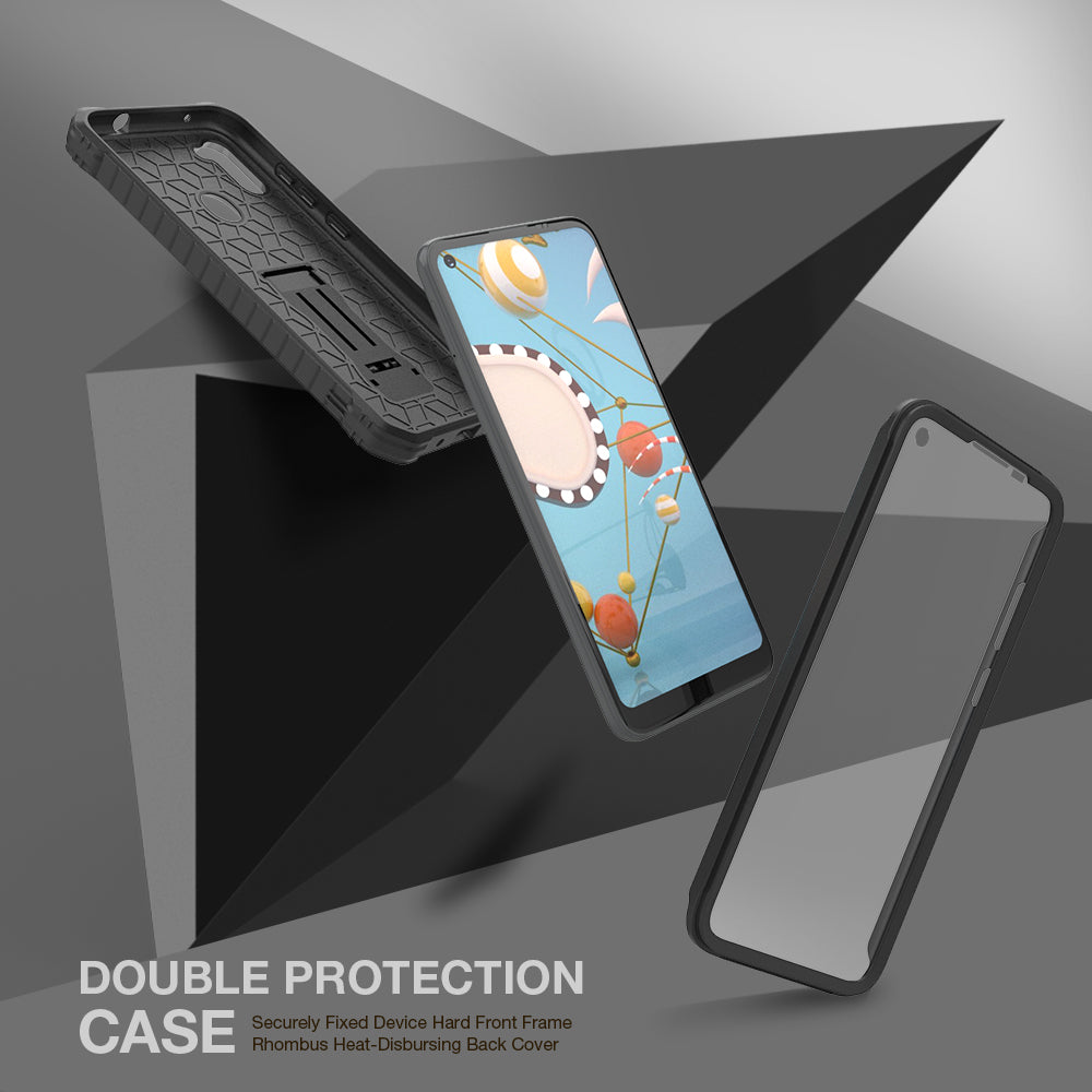 FITO Samsung A11 Case, Dual Layer Shockproof Heavy Duty Case with Screen Protector for Samsung Galaxy A11, Built-in Kickstand