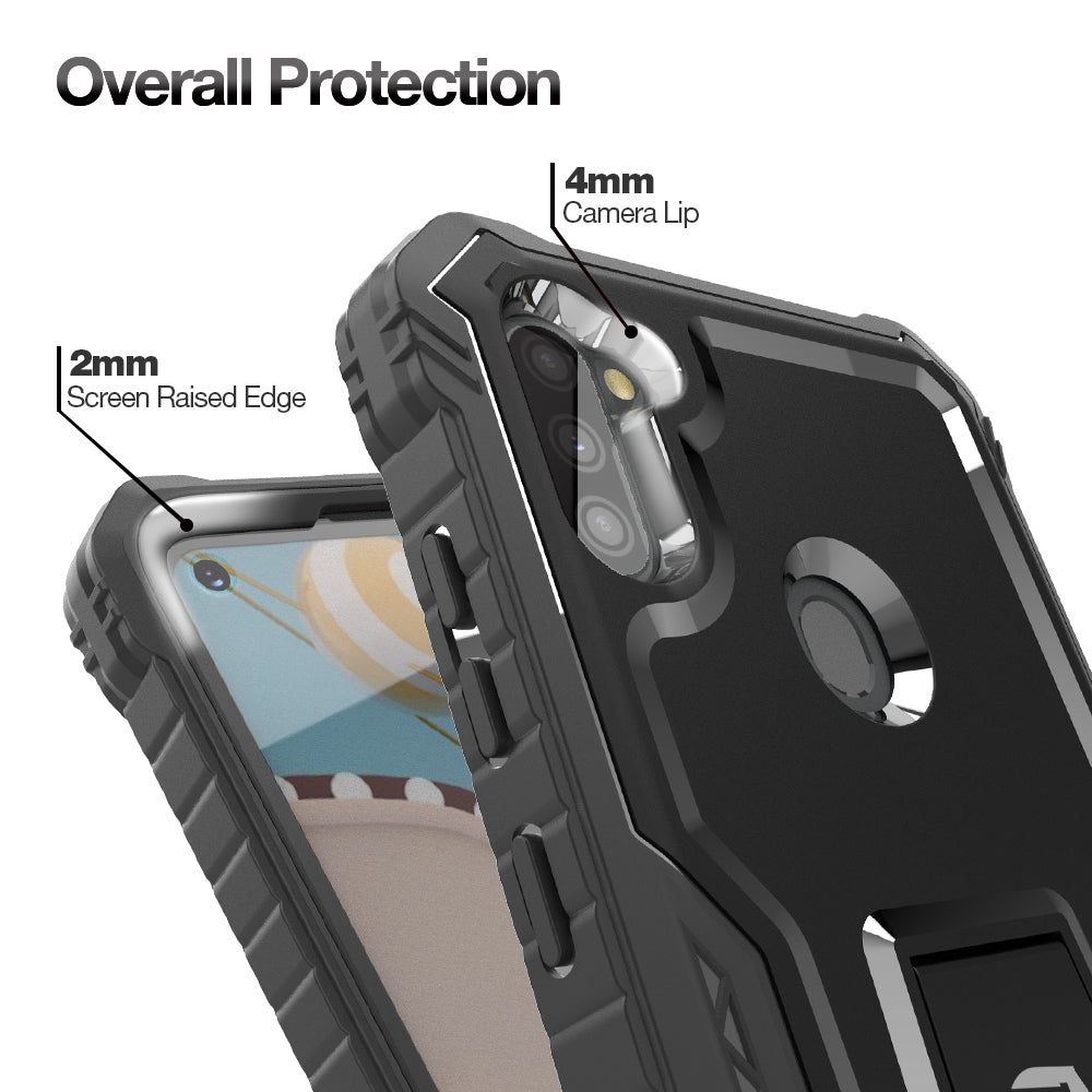 FITO Samsung A11 Case, Dual Layer Shockproof Heavy Duty Case with Screen Protector for Samsung Galaxy A11, Built-in Kickstand