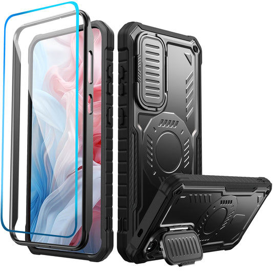 FITO for Samsung Galaxy A15 Case with Screen Protector, Military Grade Shockproof Phone Case with Camera Cover and Kickstand