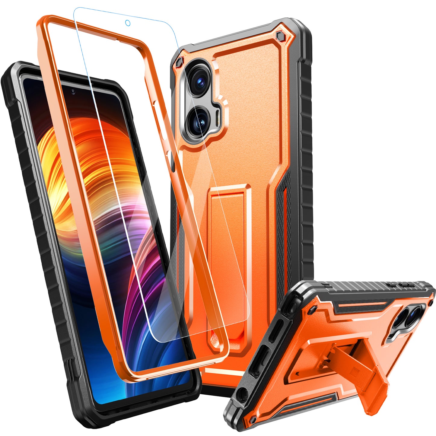 FITO for Moto G Stylus 5G 2024 Case with Screen Protector, Dual Layer Shockproof Heavy Duty Case for Moto G Stylus 5G 2024 Phone with Screen Protector, Built-in Kickstand