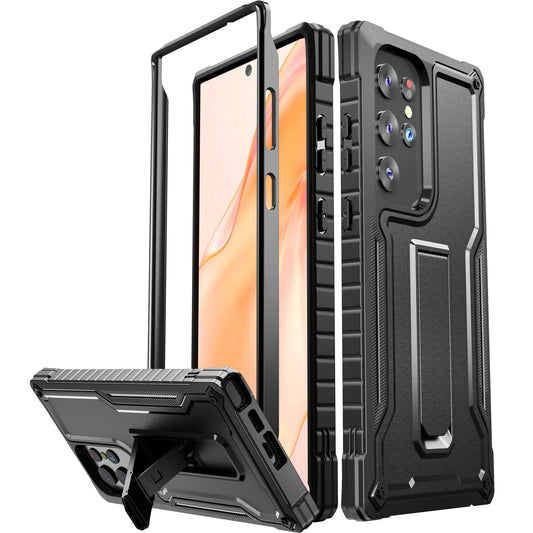 FITO for Samsung Galaxy S23 Ultra Case, Dual Layer Shockproof Heavy Duty Case for Samsung S23 Ultra Built in Kickstand