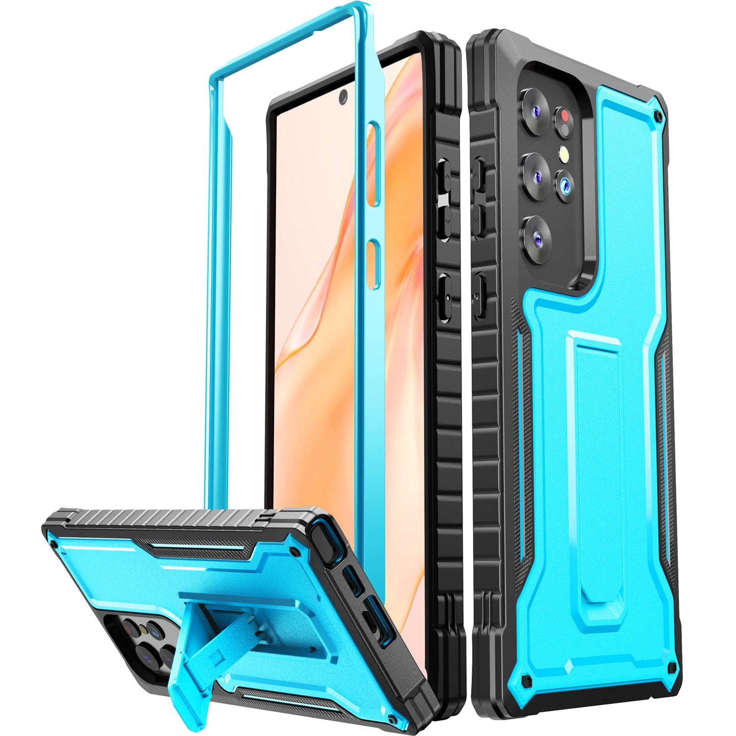FITO for Samsung Galaxy S23 Ultra Case, Dual Layer Shockproof Heavy Duty Case for Samsung S23 Ultra Built in Kickstand